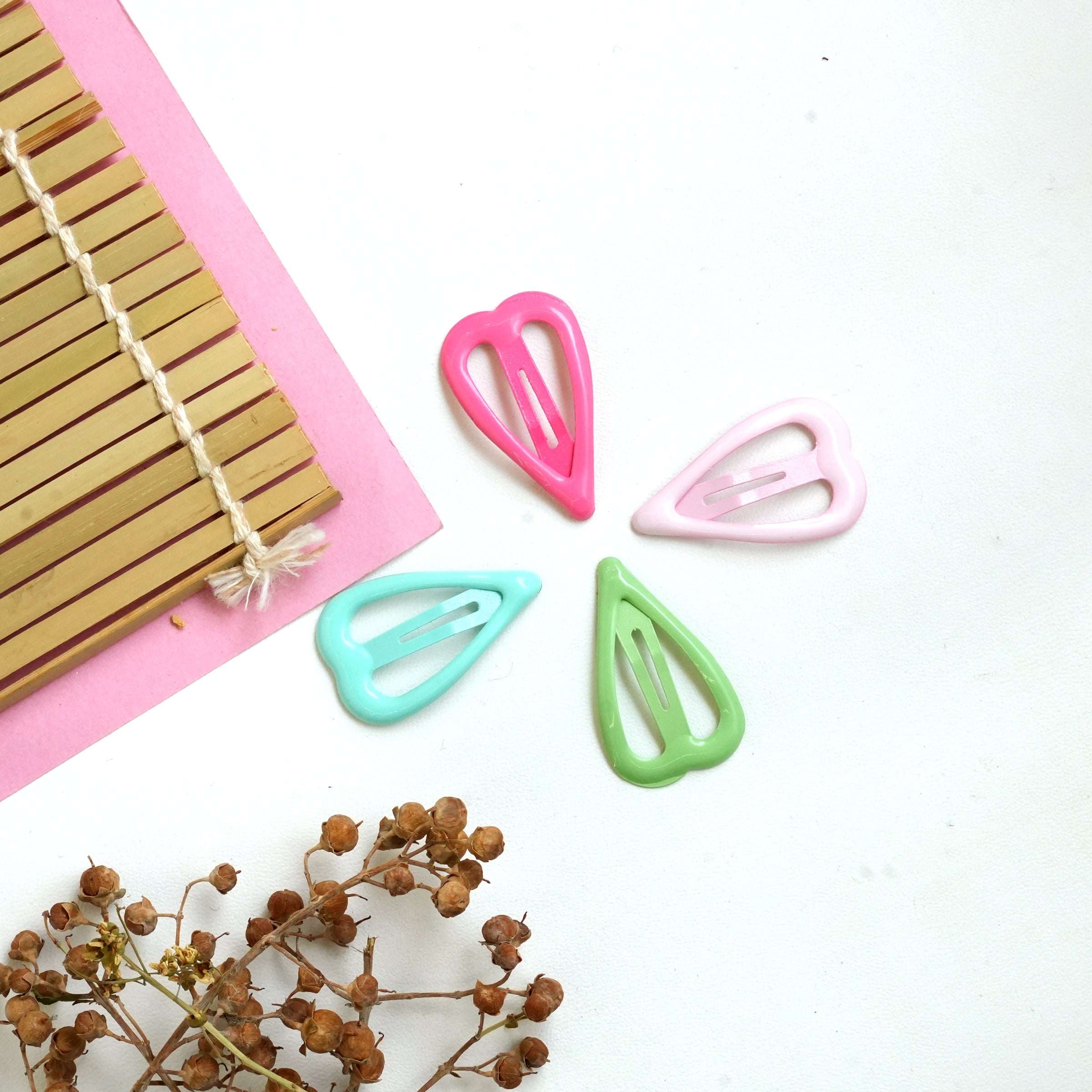 Pastel Heart-Shaped Hair Clips