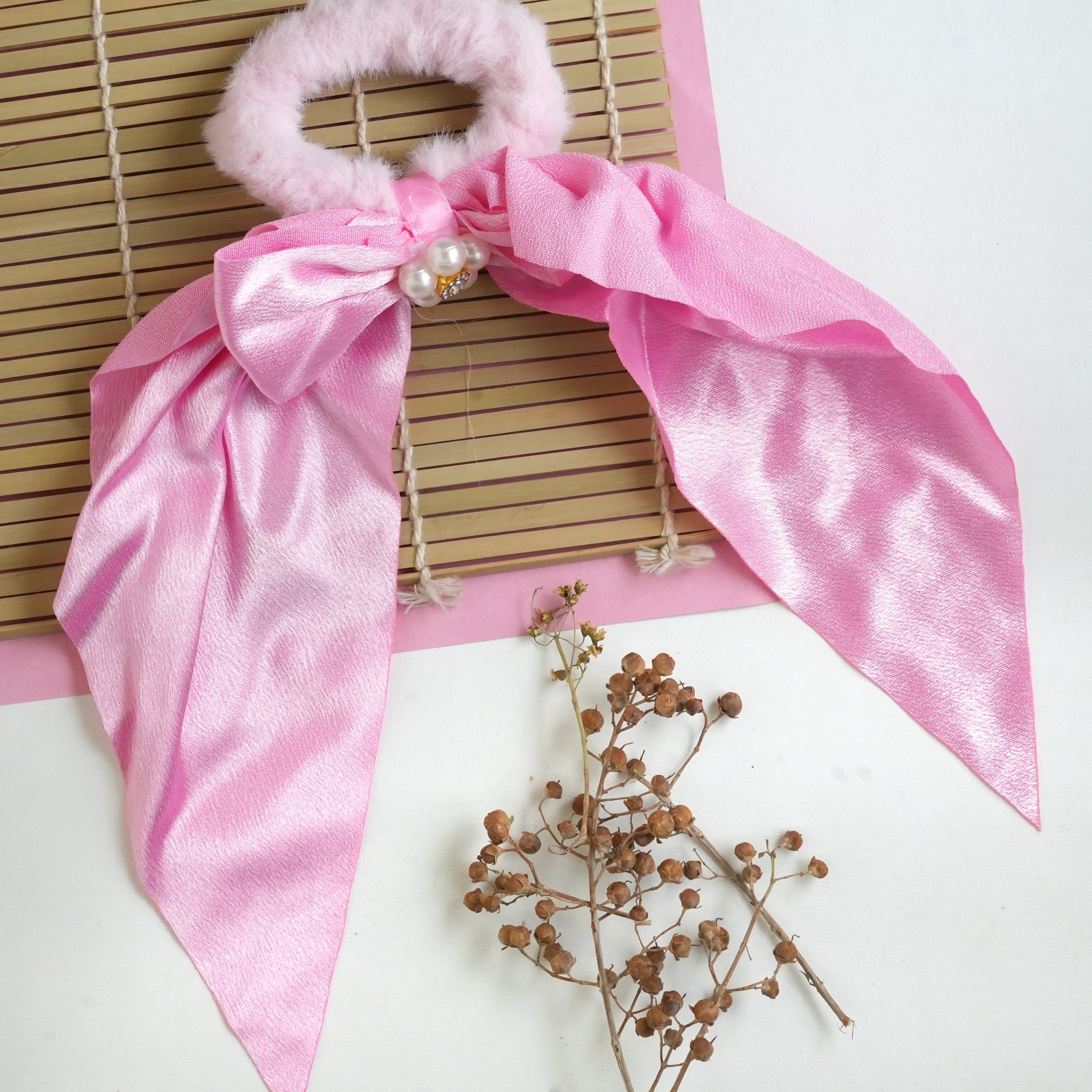 Elegant Bow and Pearl Hair Ties