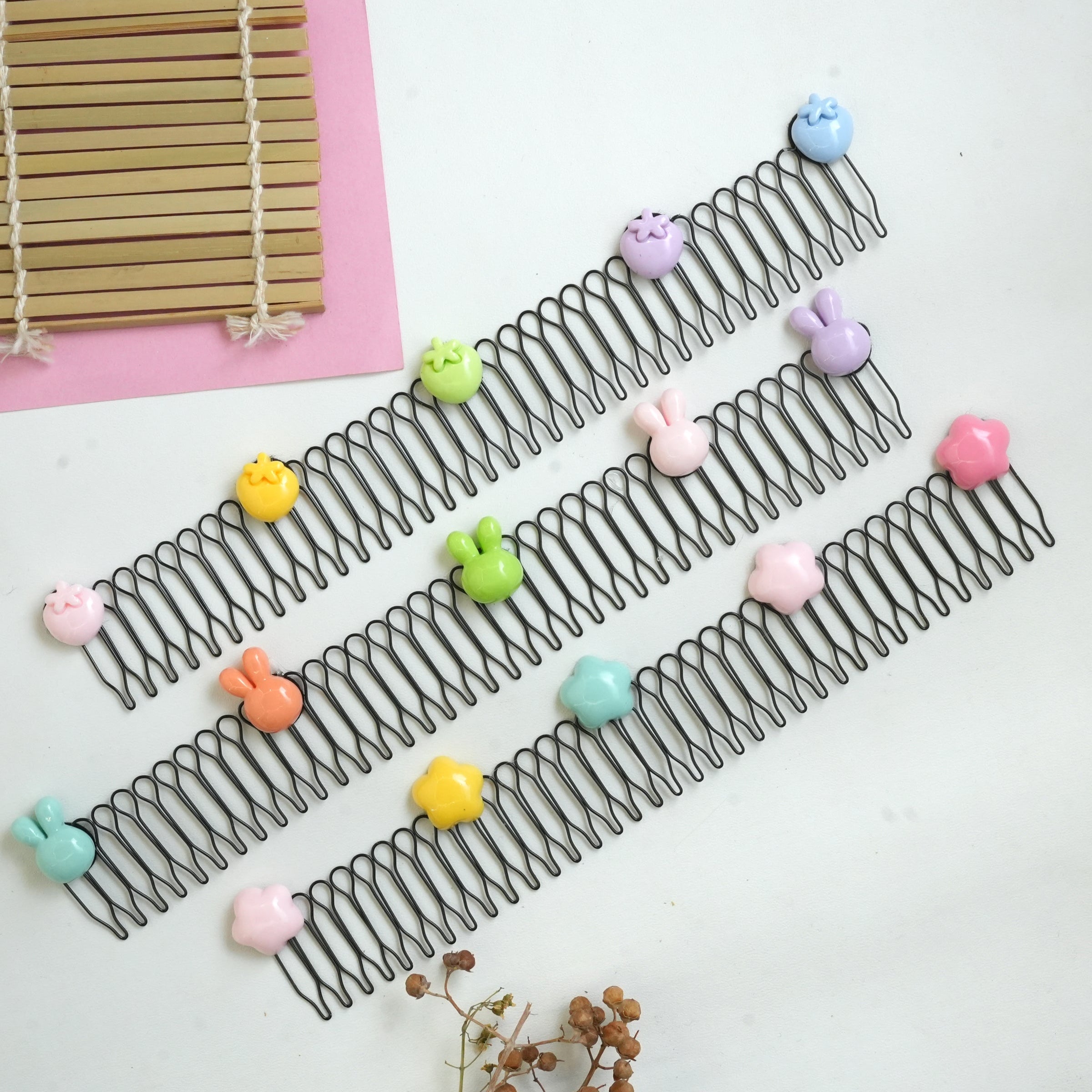 Pastel Animal and Fruit Hair Combs