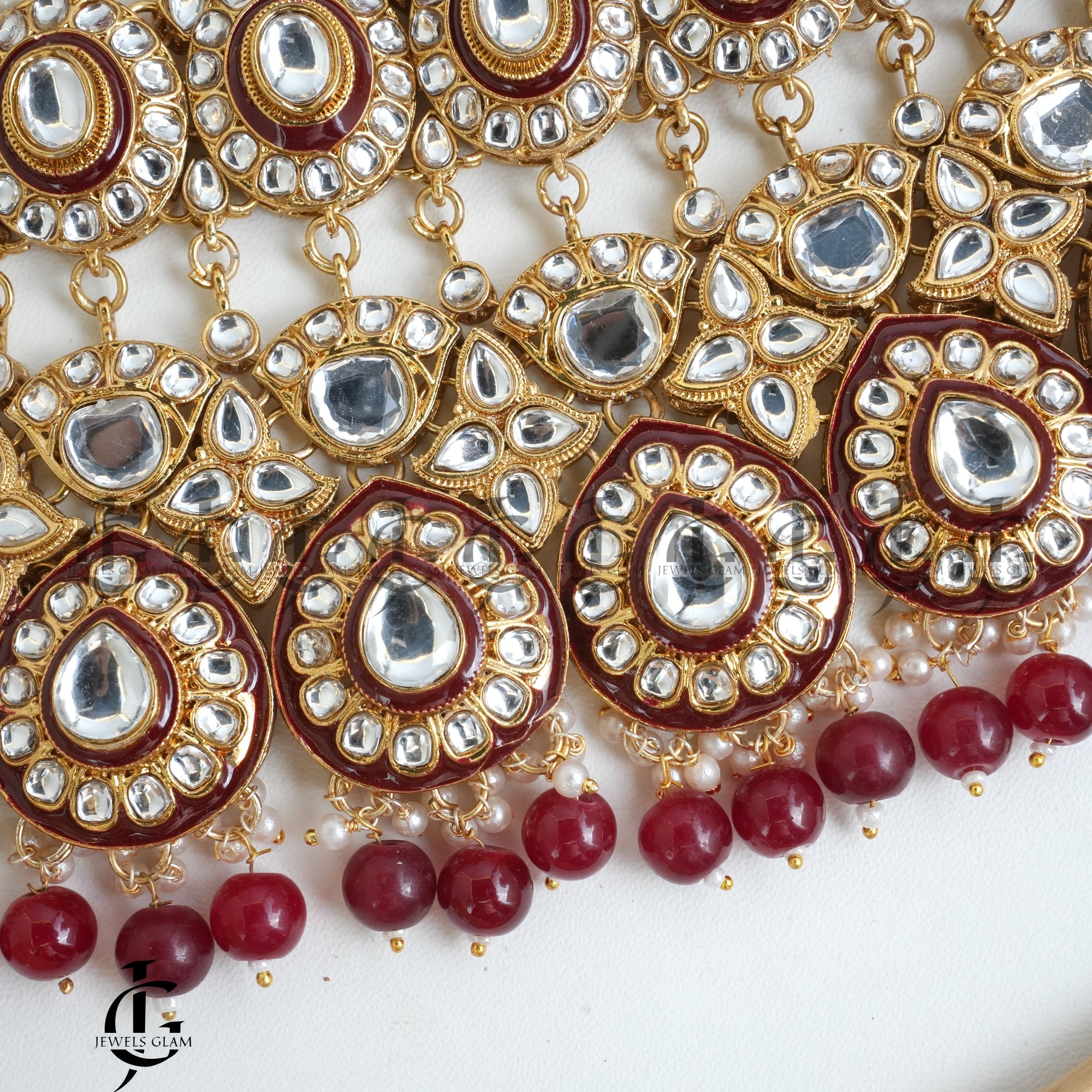 Emerald Pearl Kundan Bridal Jewelry Set