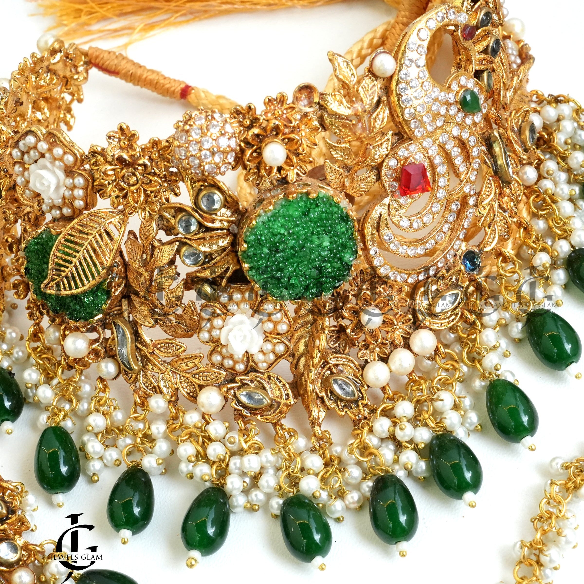 Emerald Grace Bridal Choker Jewelry Set