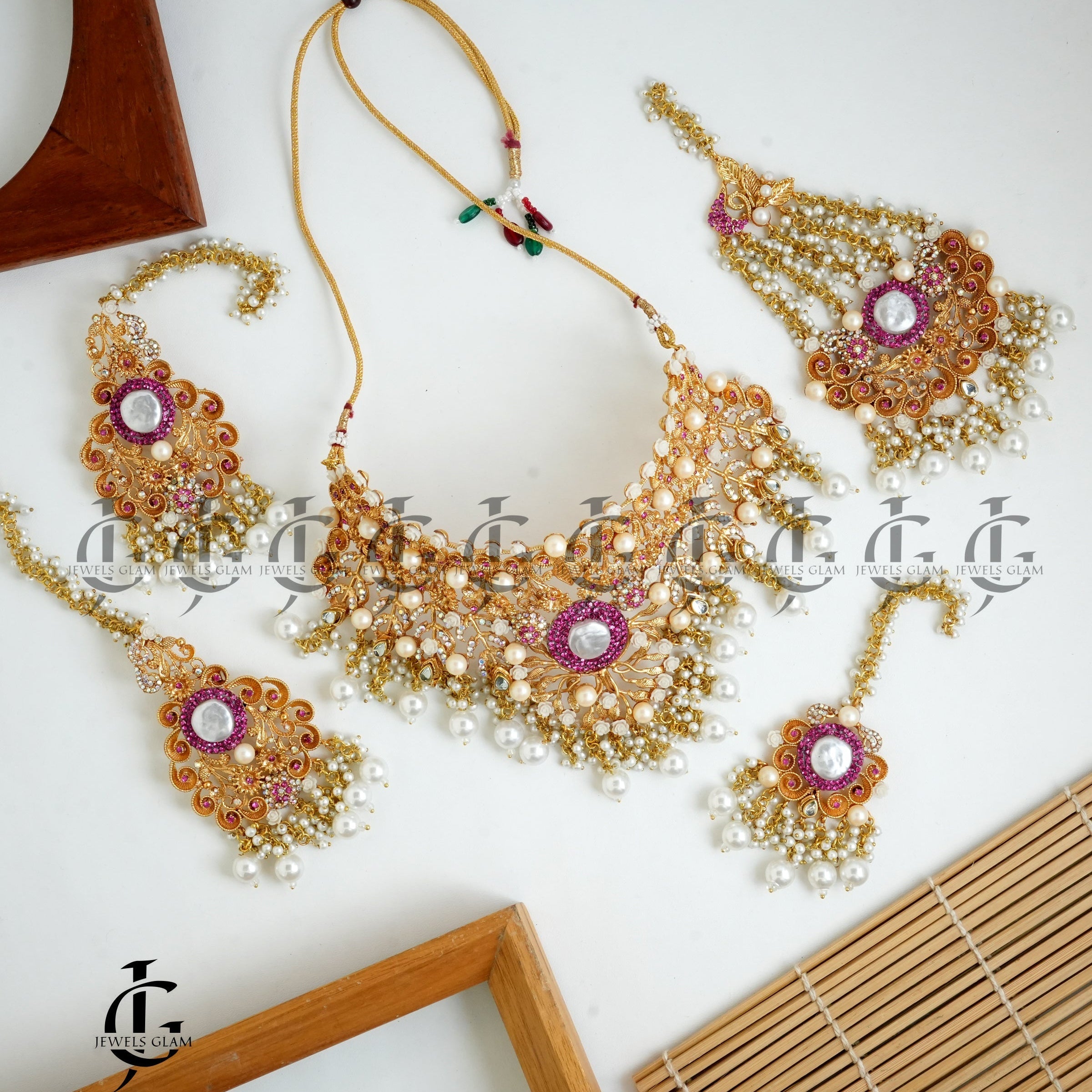 Pearl and Pink Radiance Bridal Jewelry Set