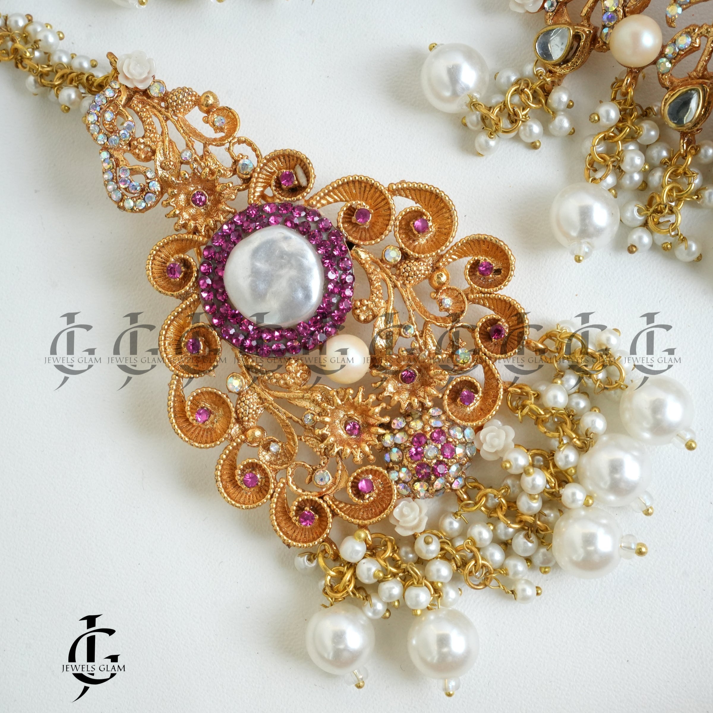Pearl and Pink Radiance Bridal Jewelry Set