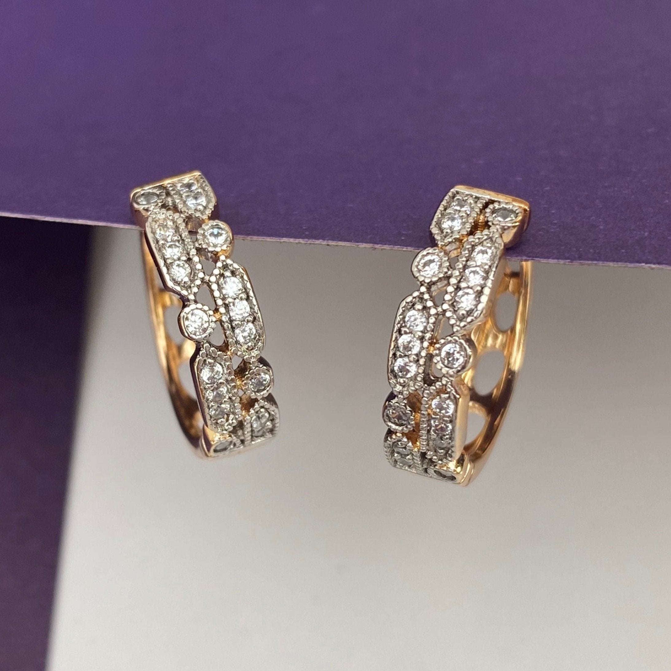 Elegant Crystal Band Hoop Earrings