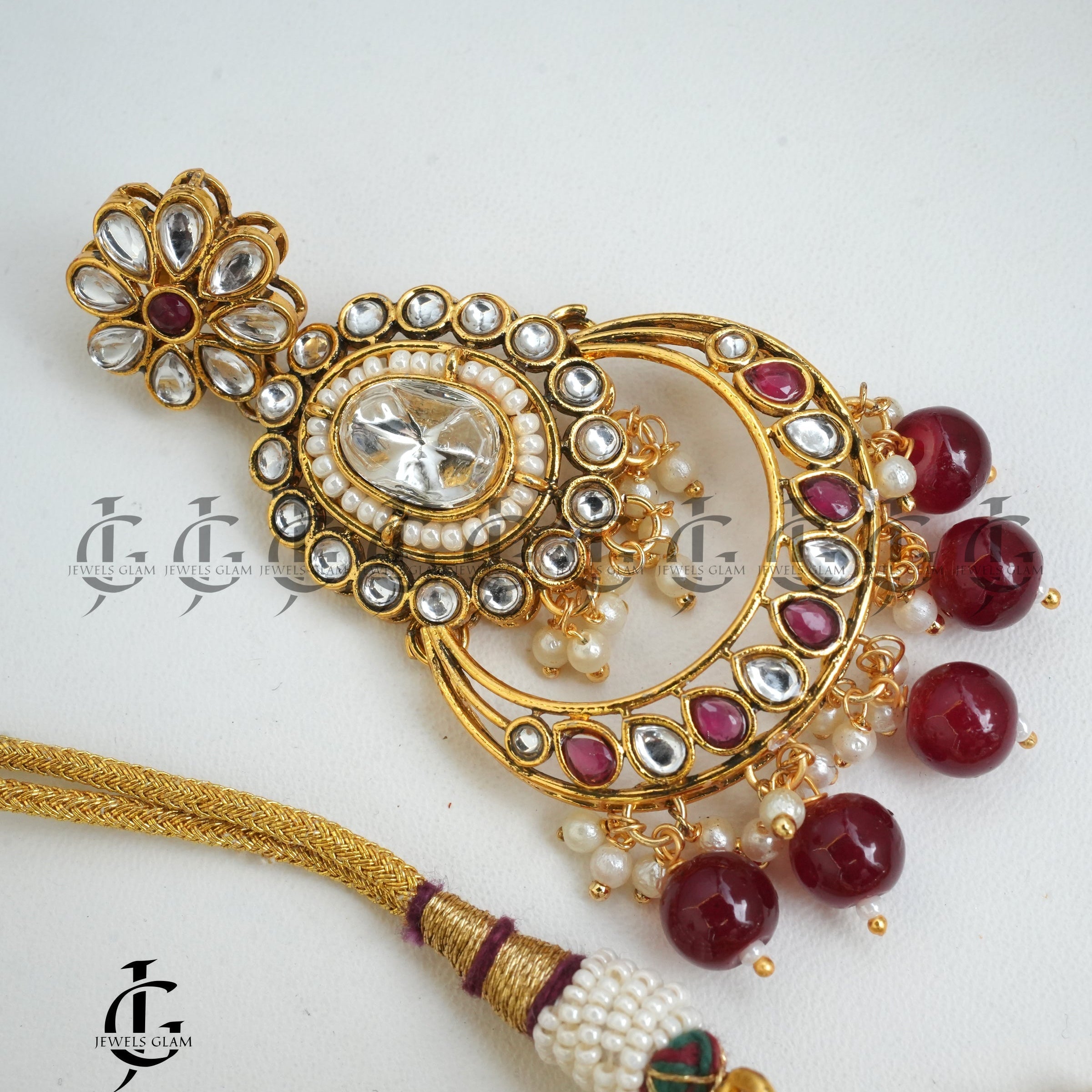 Radiant Polki Kundan Ruby Bridal Jewelry Set
