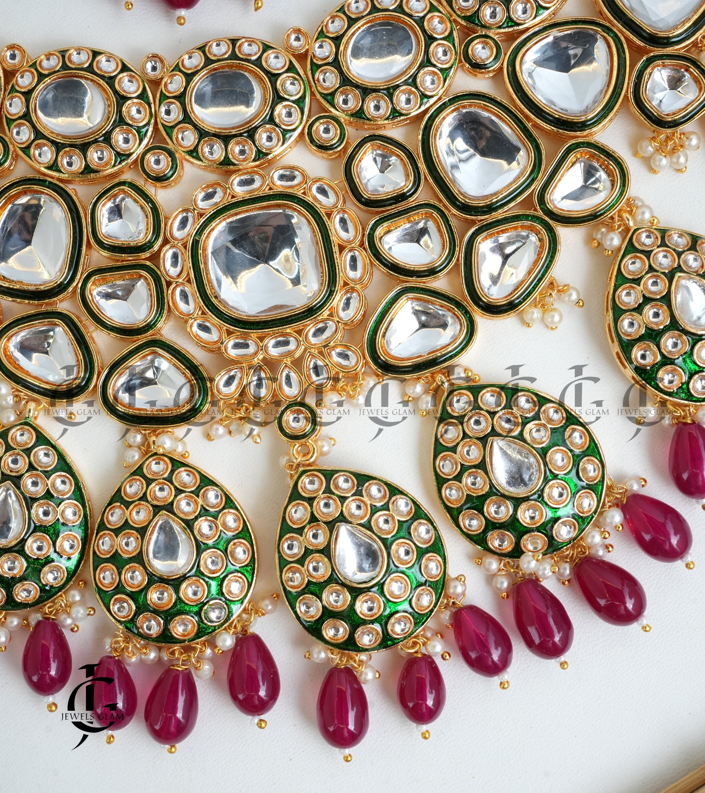 Royal Ruby and Kundan Bridal Necklace Set