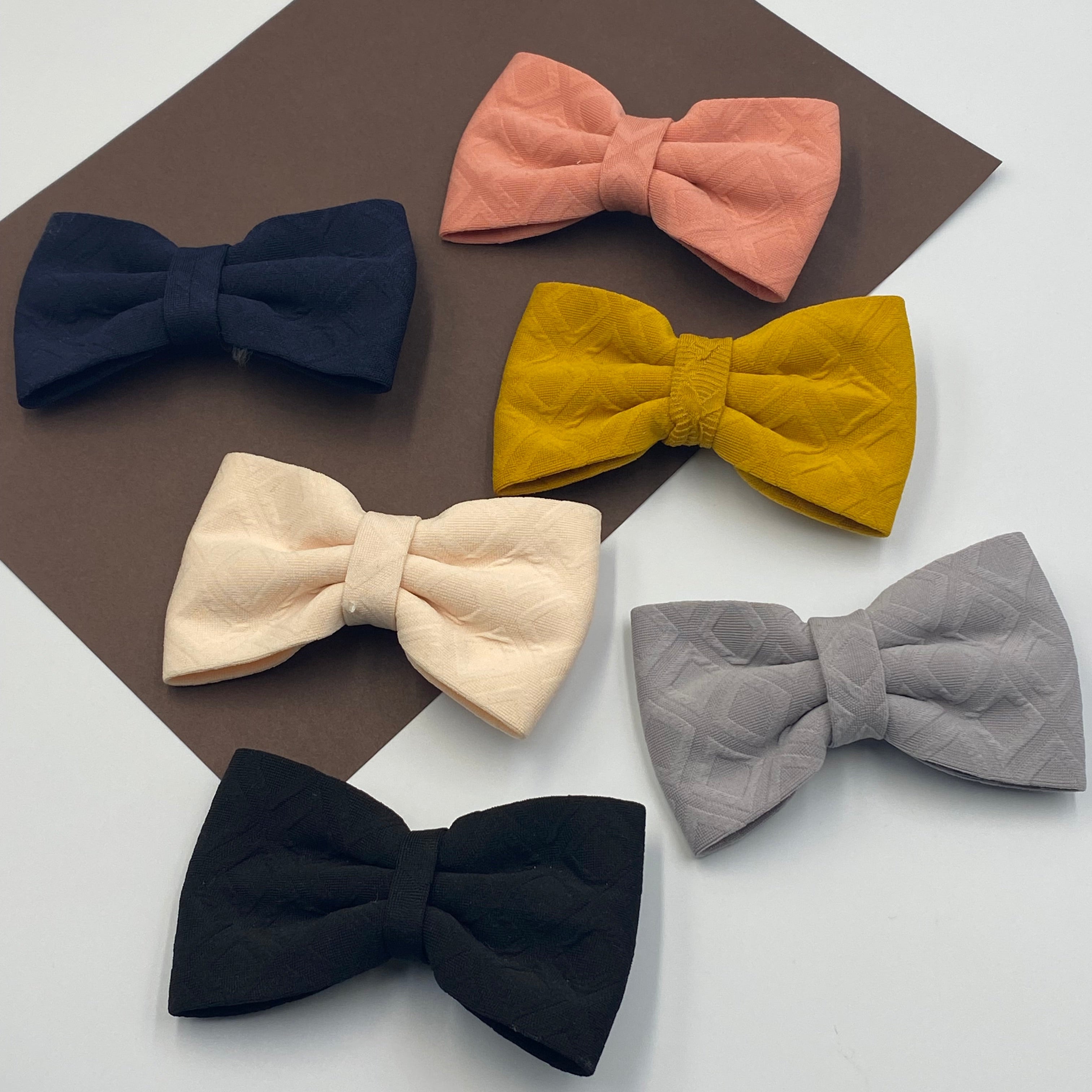 Textured Fabric Bow Hair Clip pins