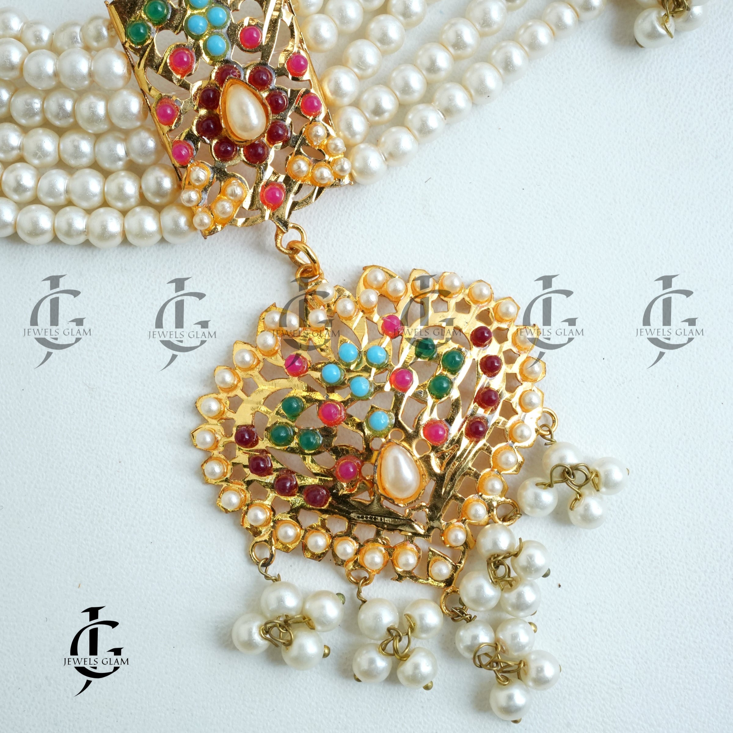 Nauratan Choker Set with Teeka