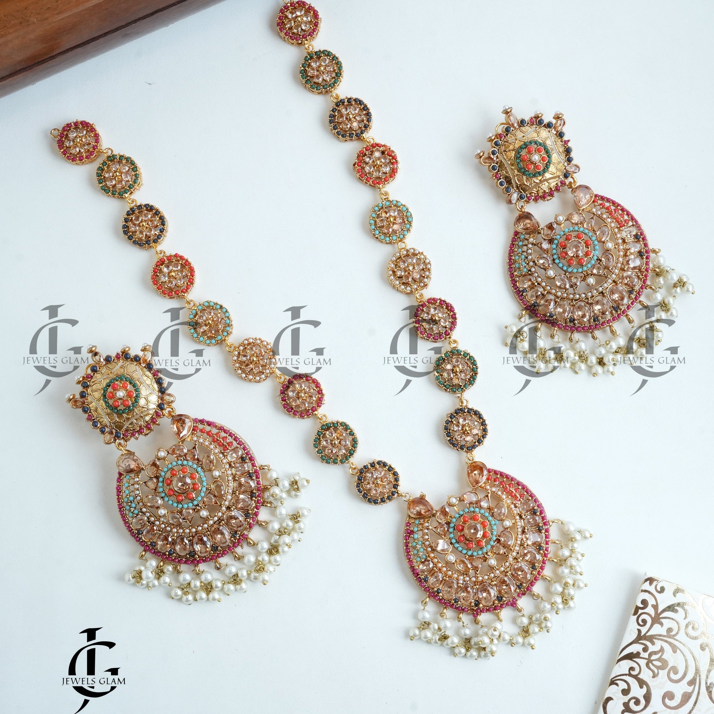 Multicolor Kundan-Encrusted Pearl Mala Set