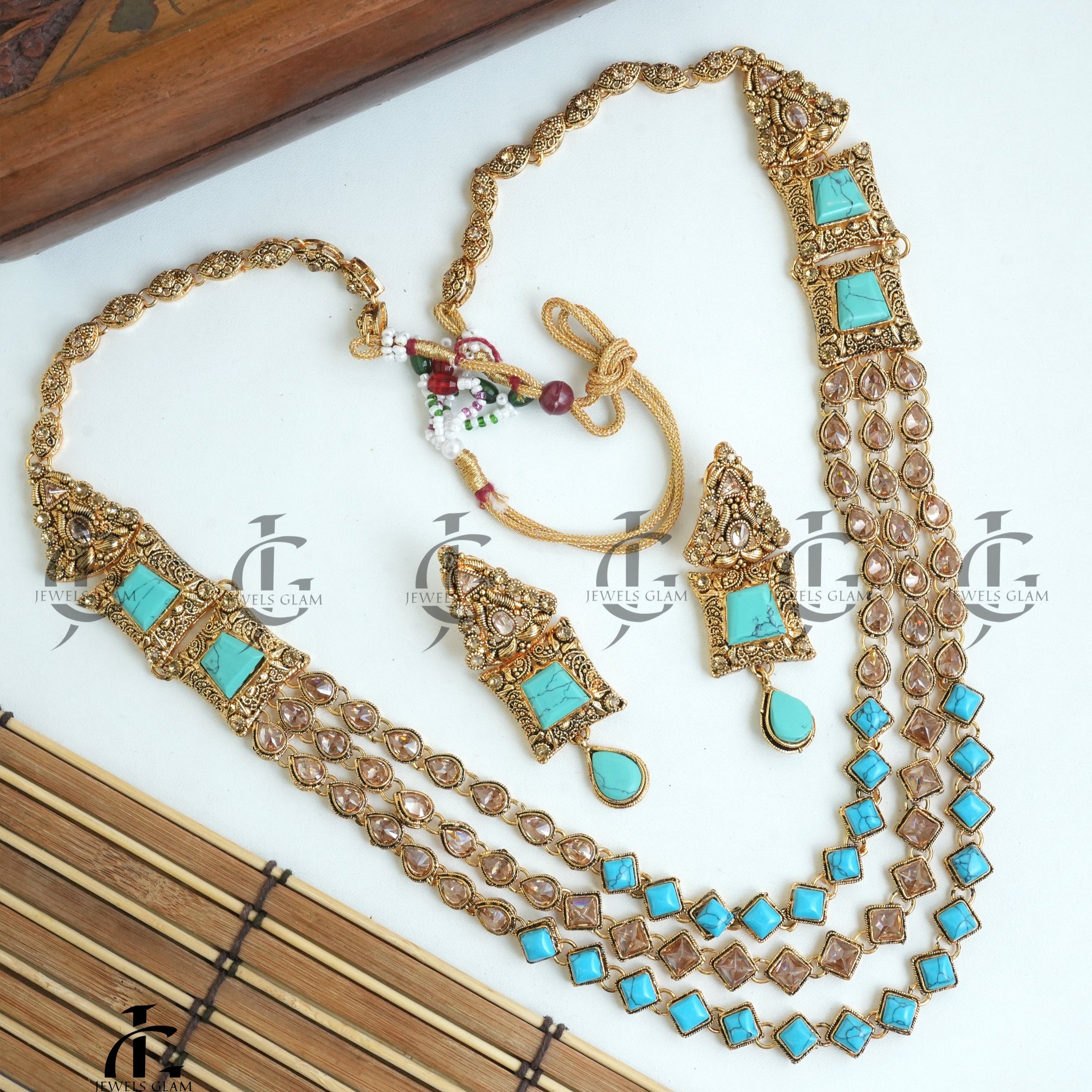 Turquoise Elegance Multi-Layered Mala Set