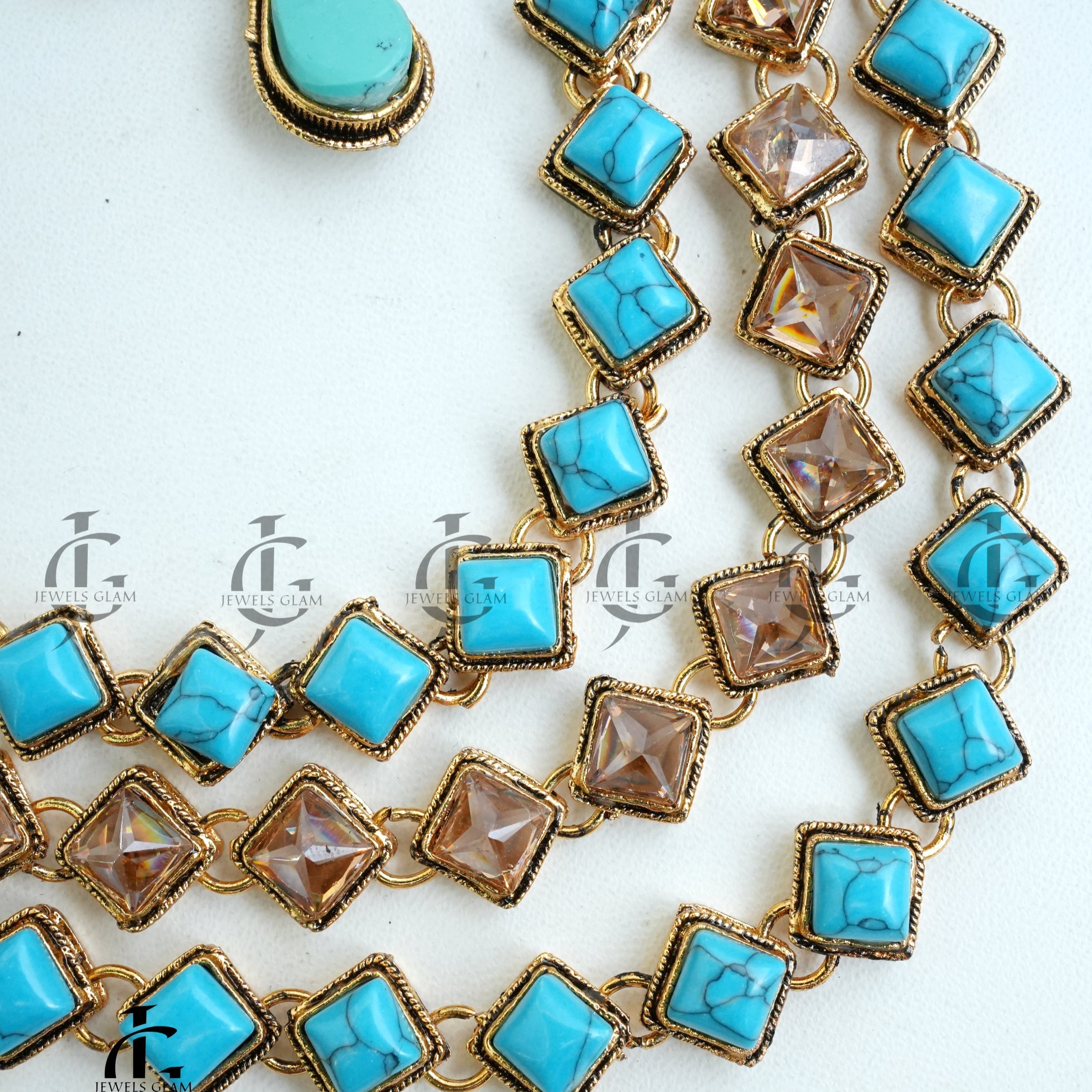 Turquoise Elegance Multi-Layered Mala Set