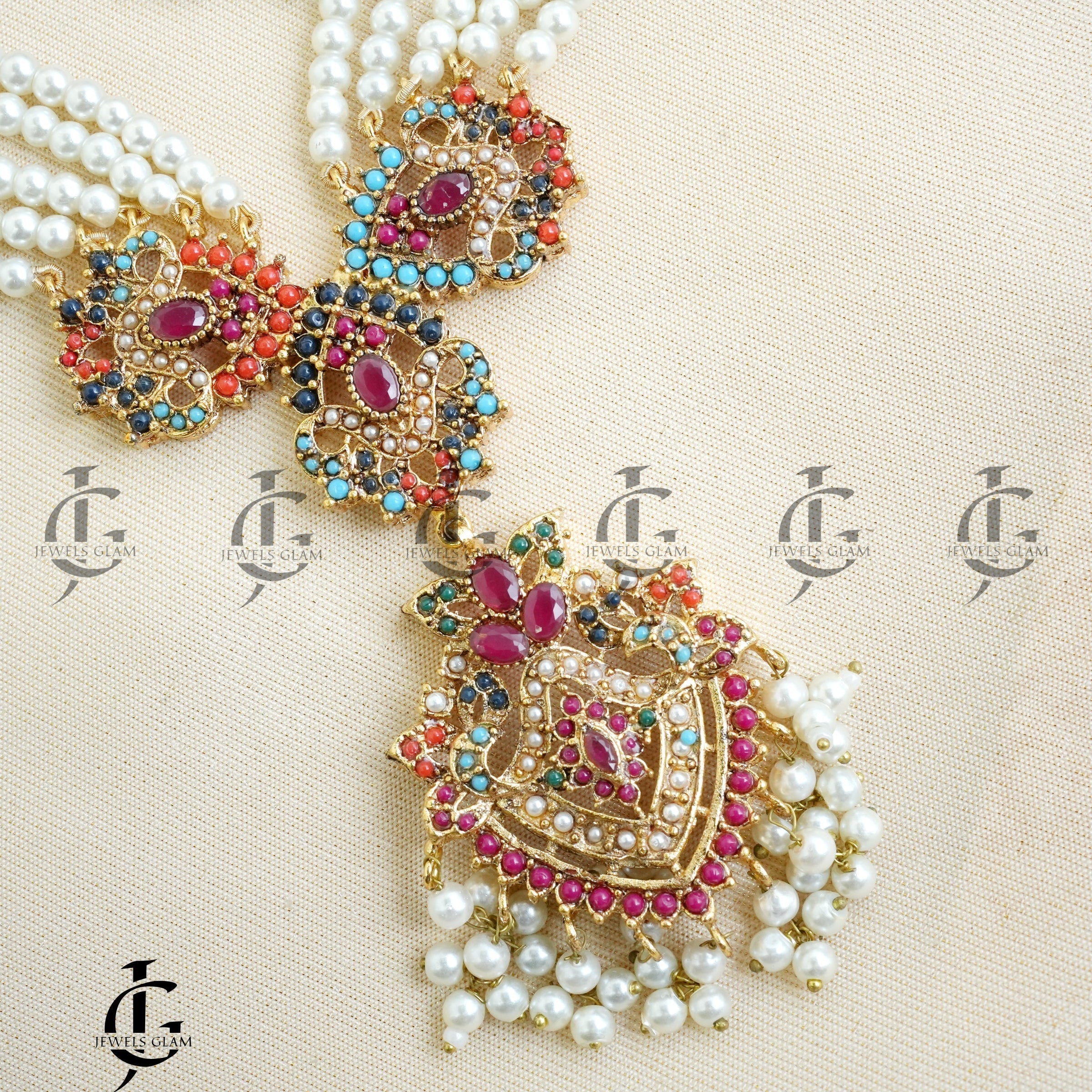 Regal Multilayer Pearl Bridal Jewelry Set