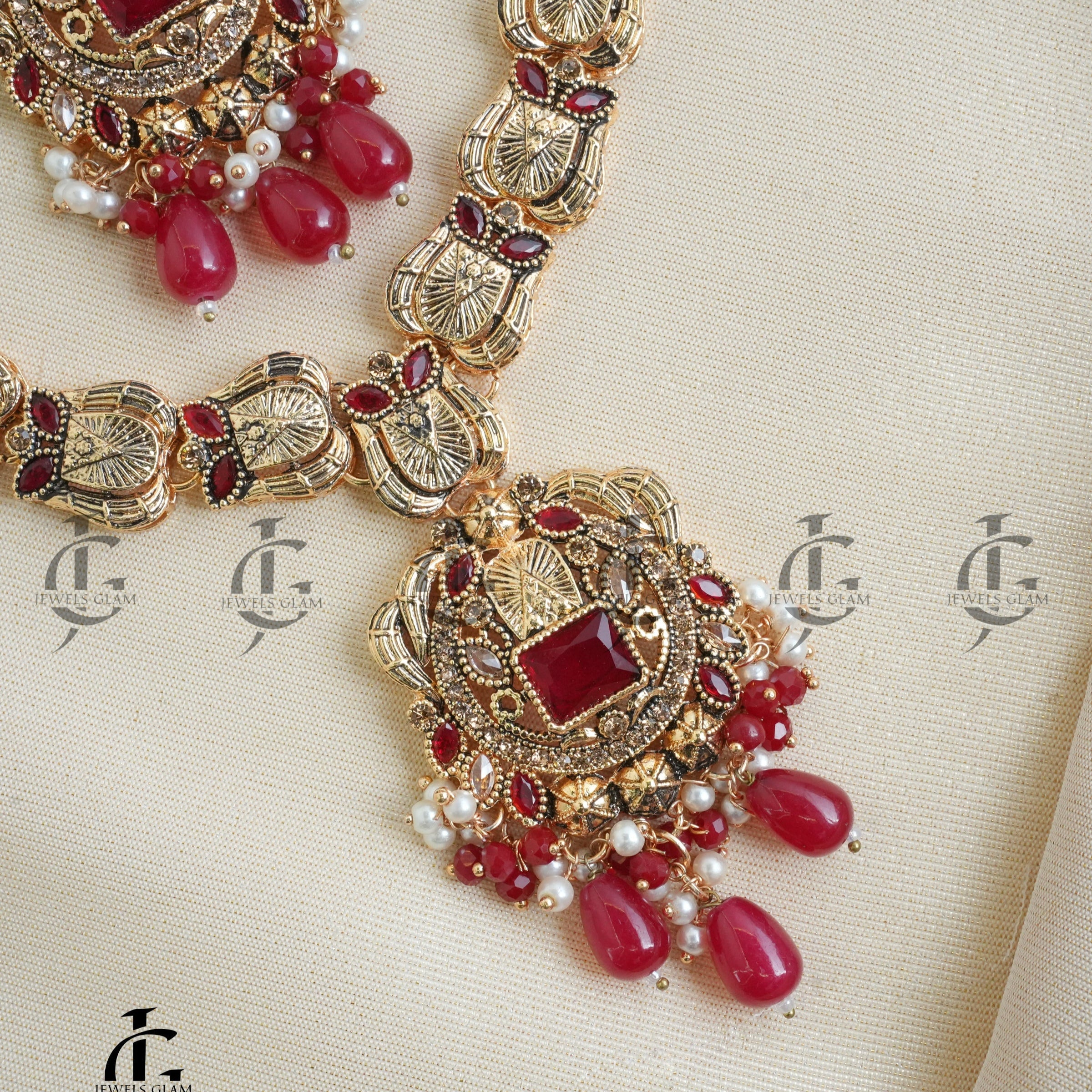 Majestic Ruby Elegance Necklace Set