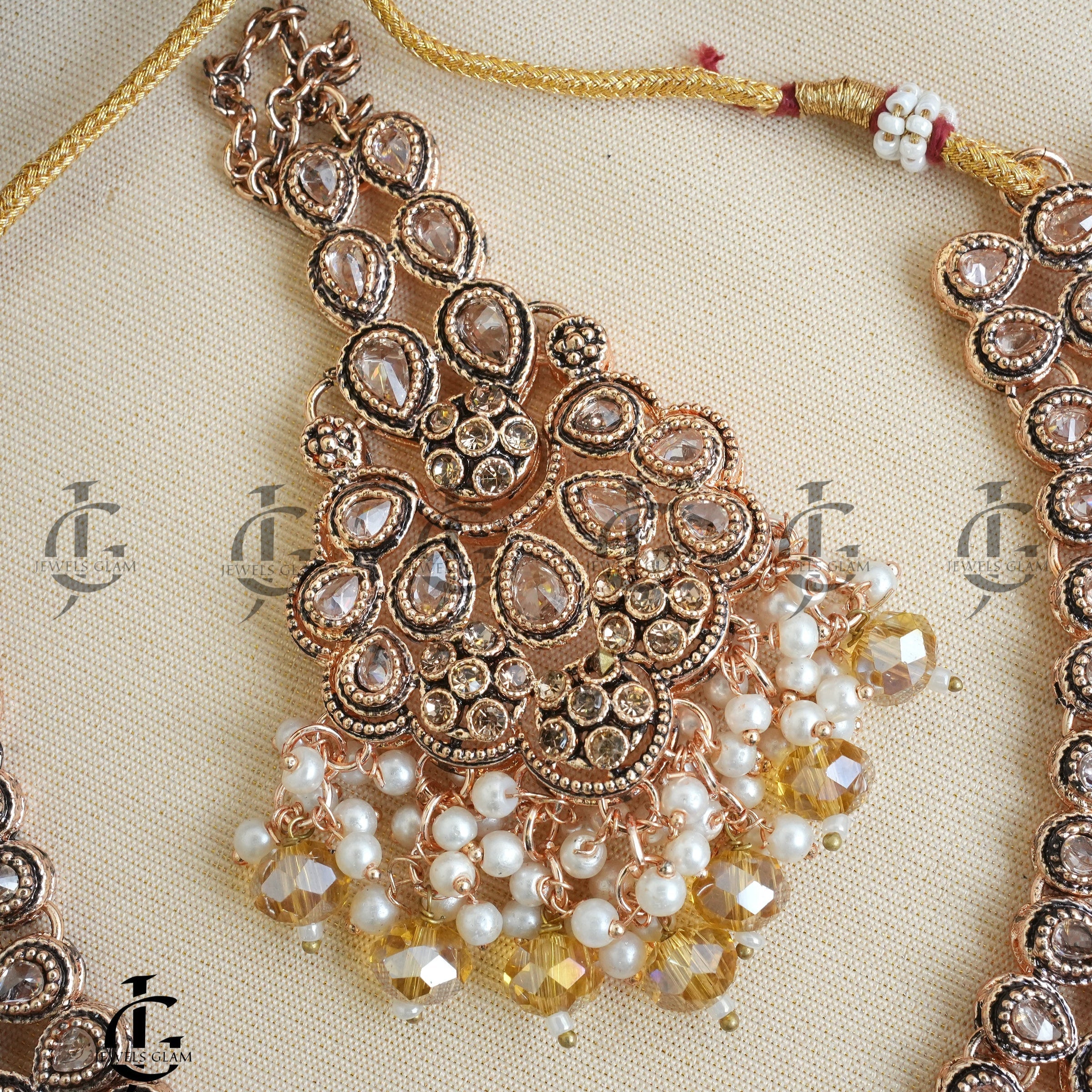 Golden Radiance Pearl Bridal Jewelry Set