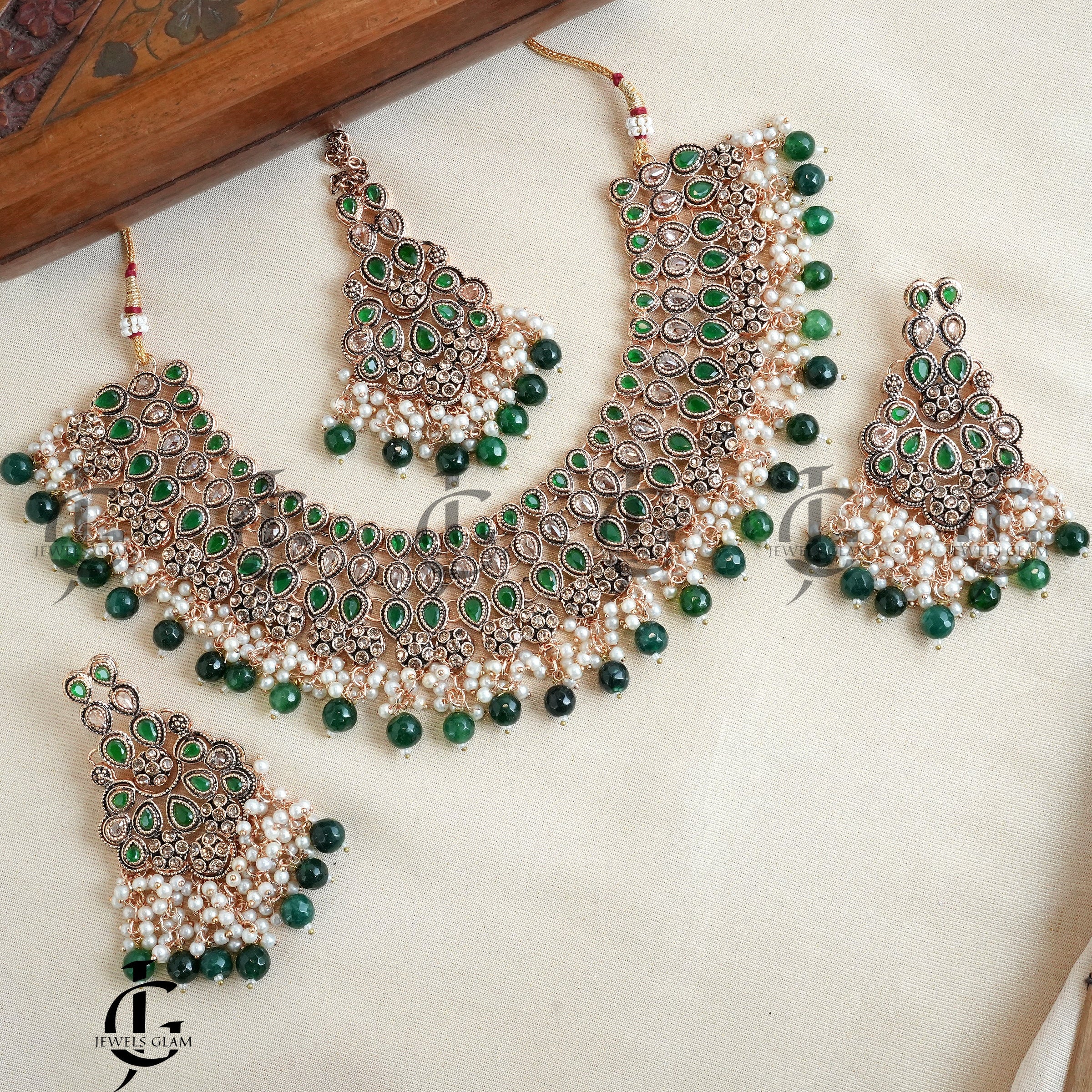 Golden Radiance Pearl Bridal Jewelry Set