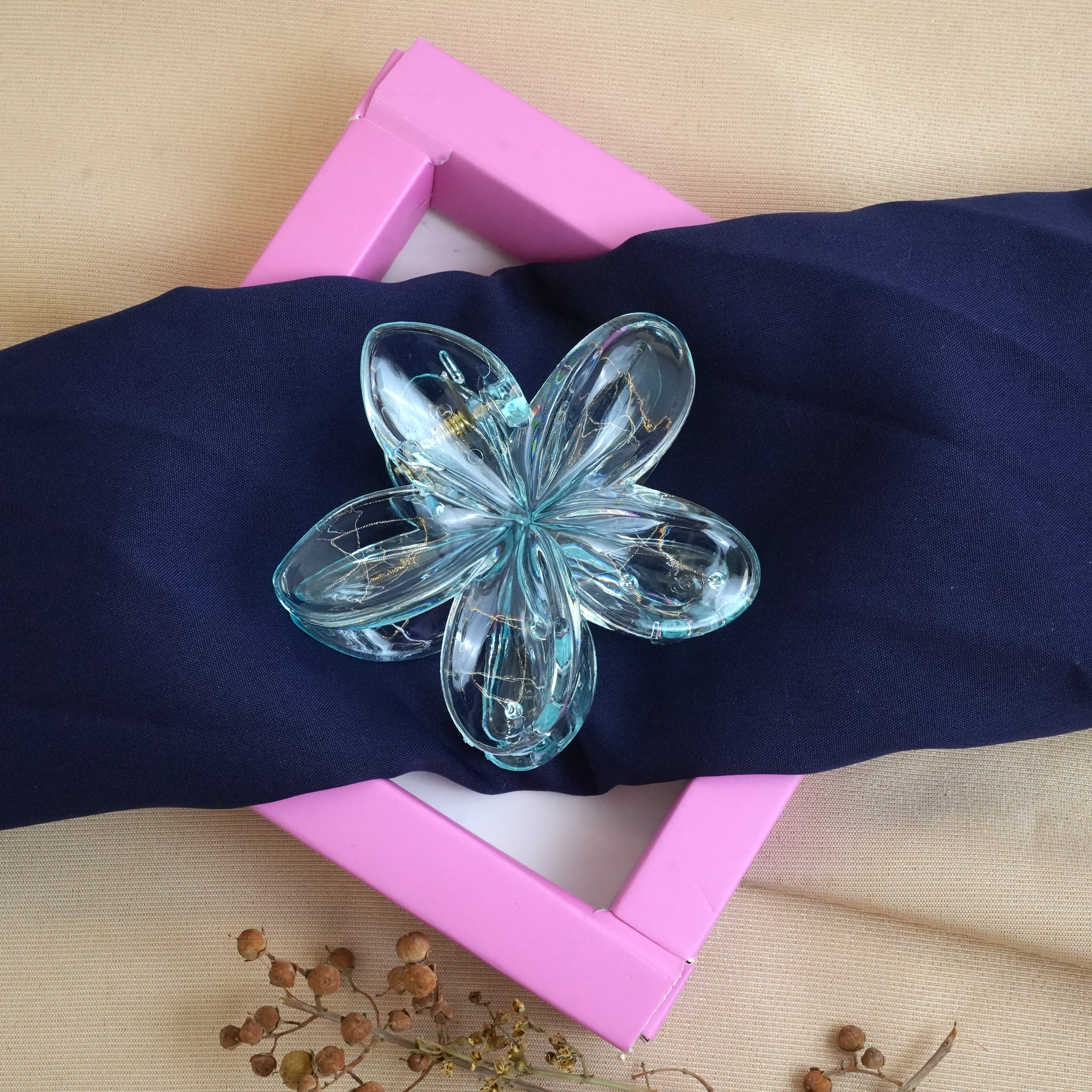 Transparent Floral Elegance Hair Catchers Large