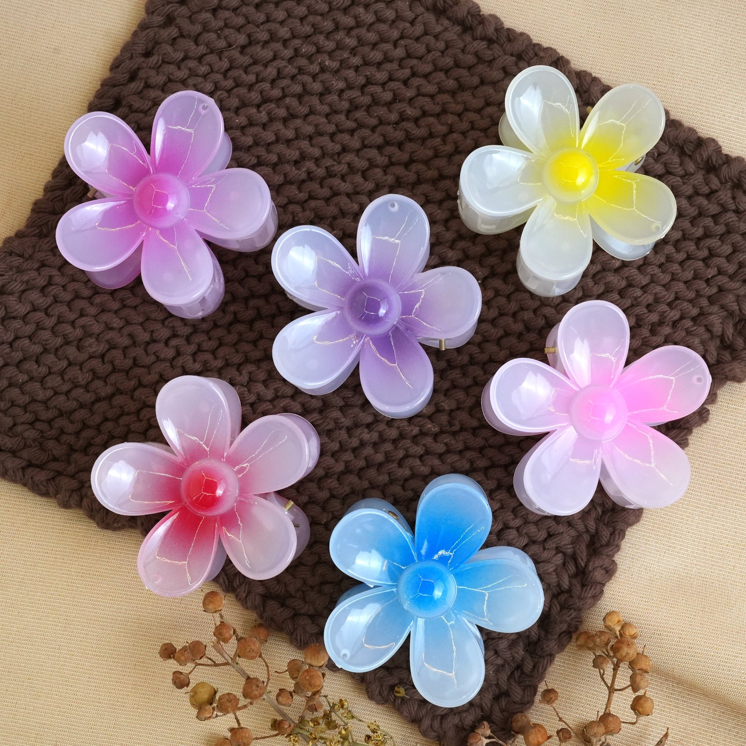 Blooming Pastel Flower Hair Catchers