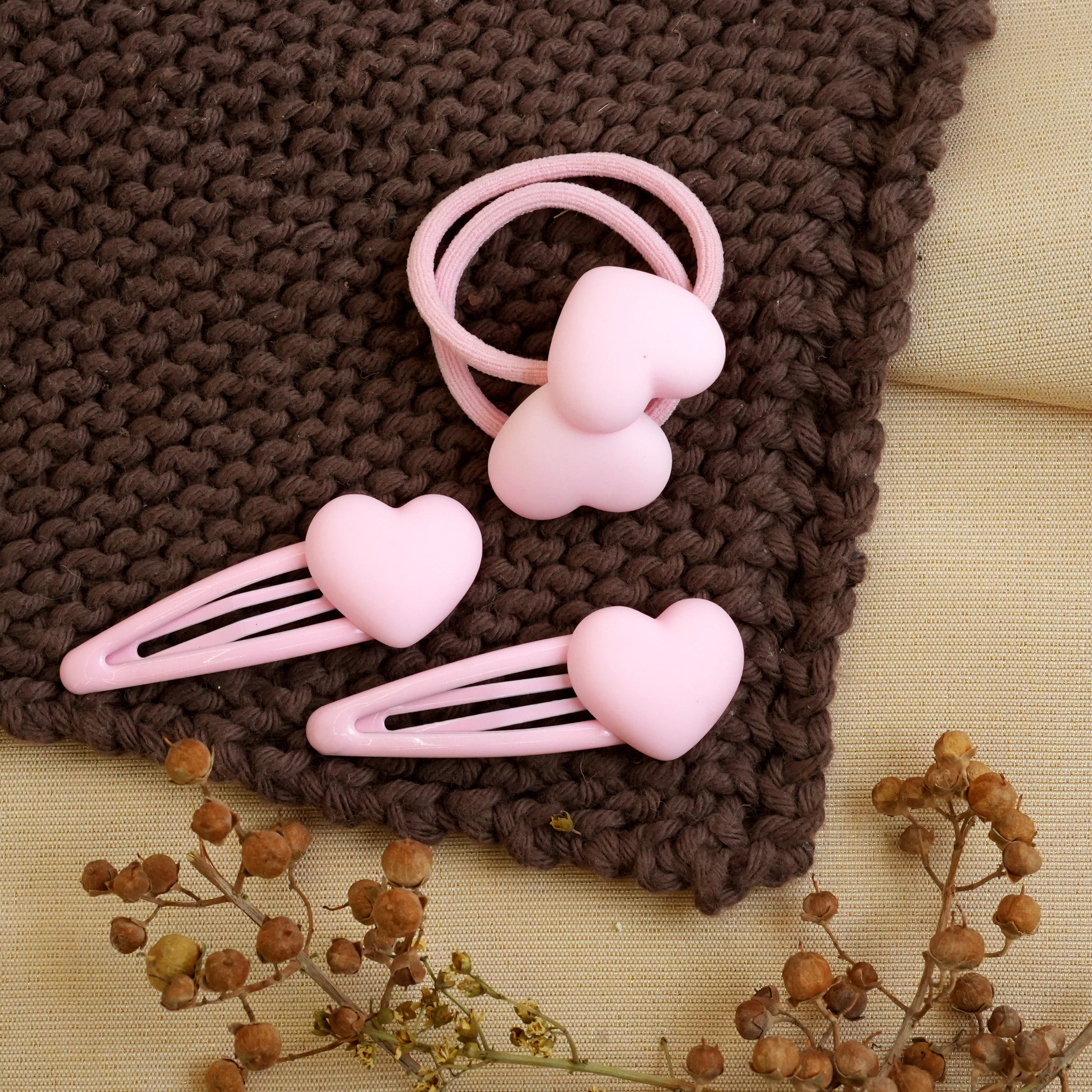 Sweetheart Hair Pin & Elastic Set