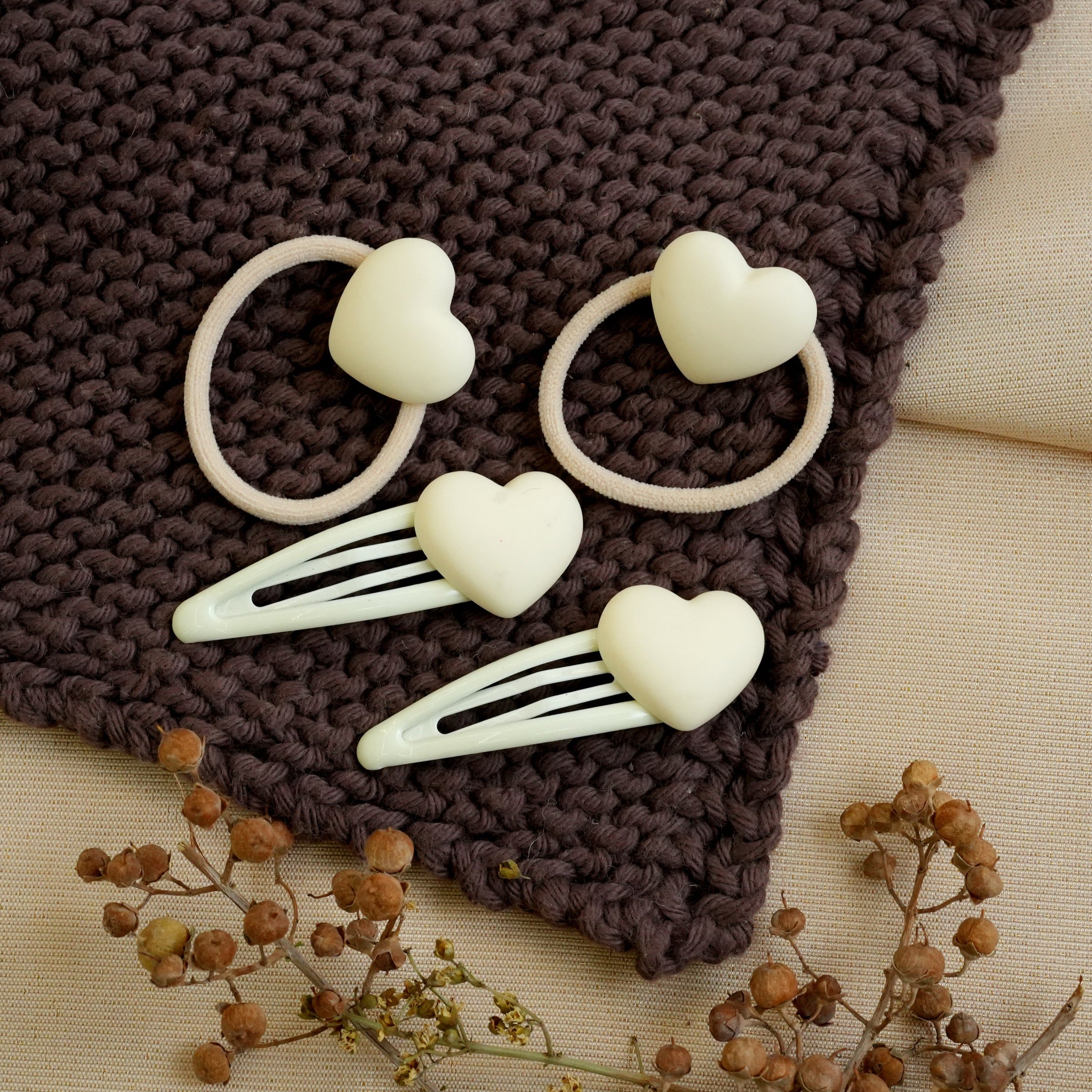 Sweetheart Hair Pin & Elastic Set