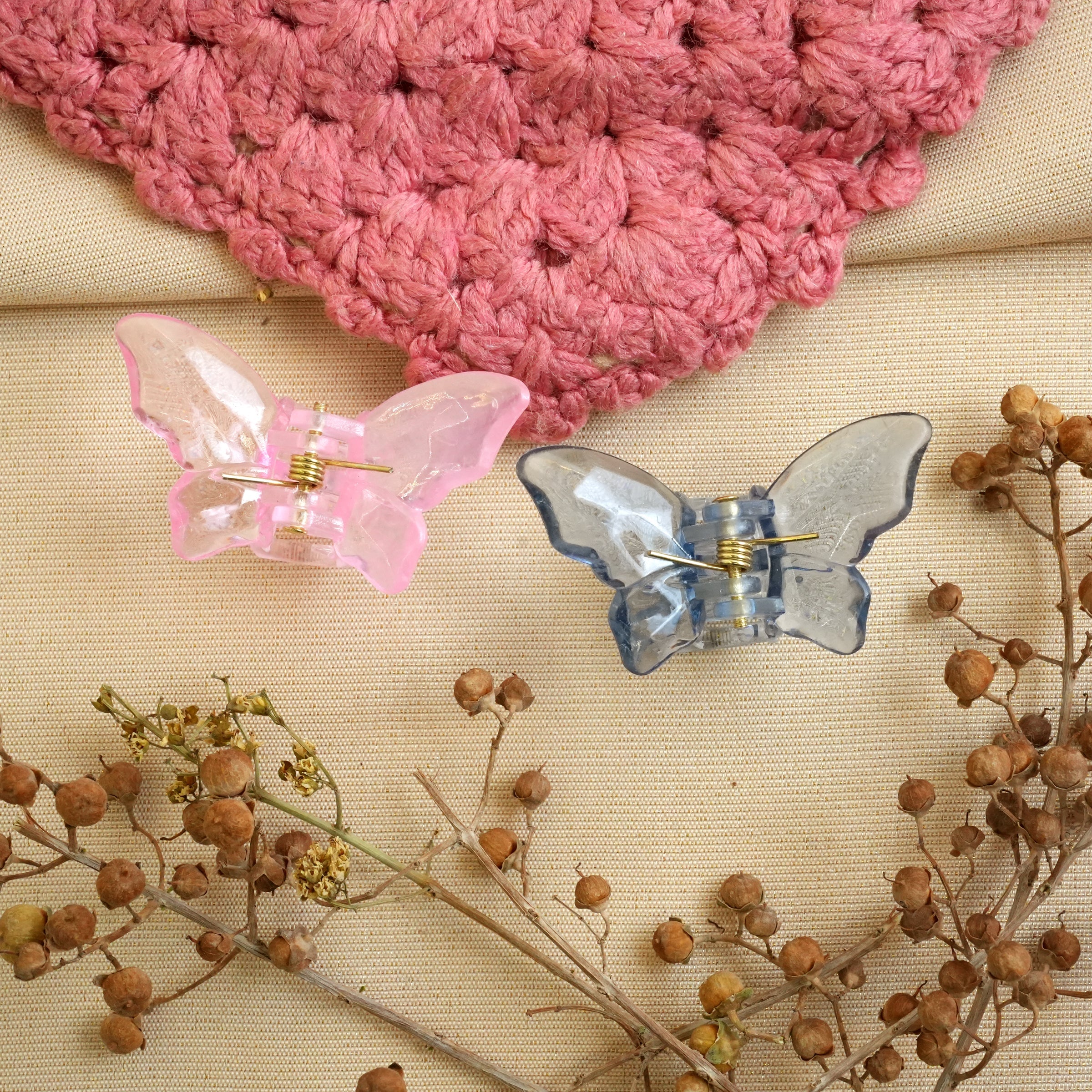 Elegant Butterfly Hair Catchers Pair