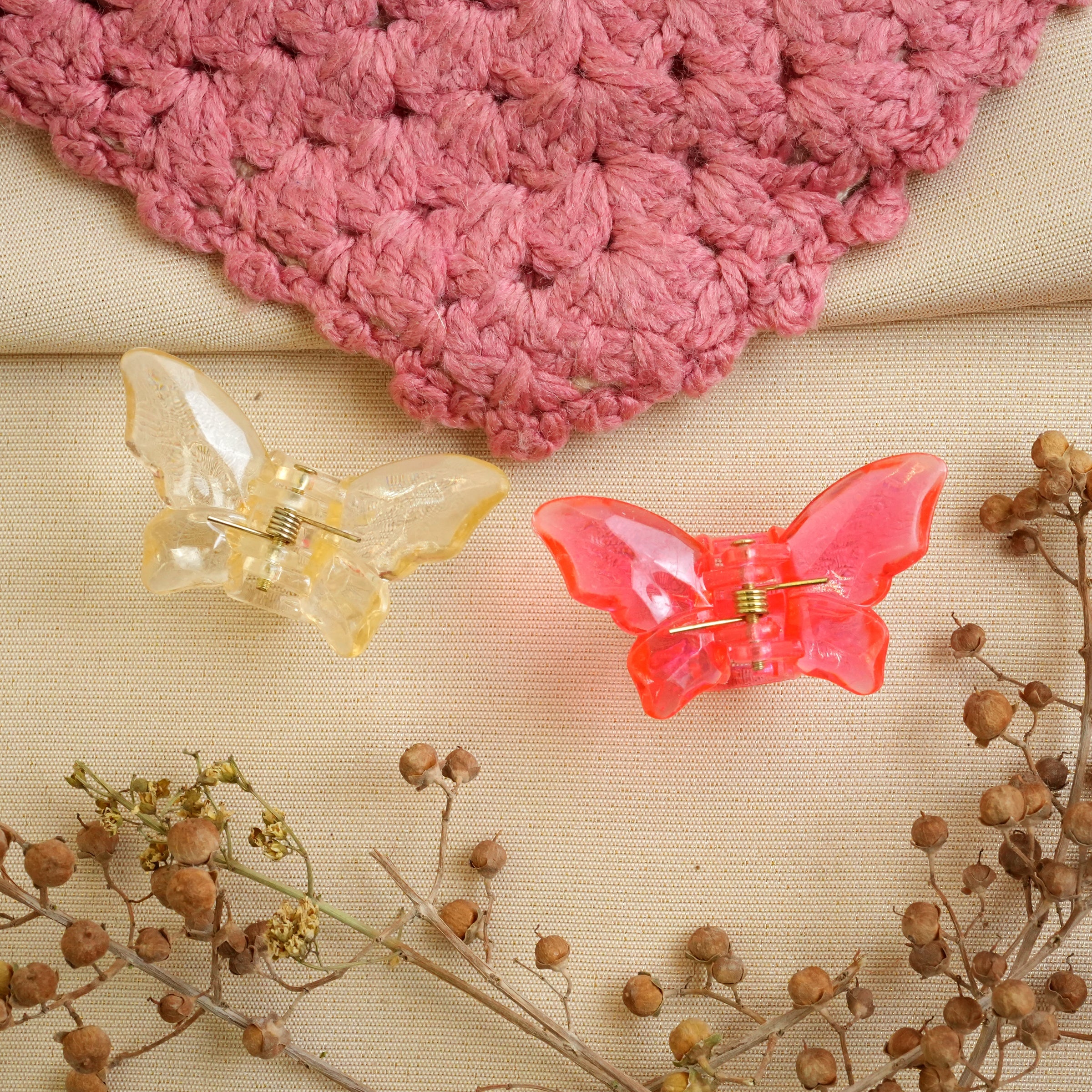 Elegant Butterfly Hair Catchers Pair