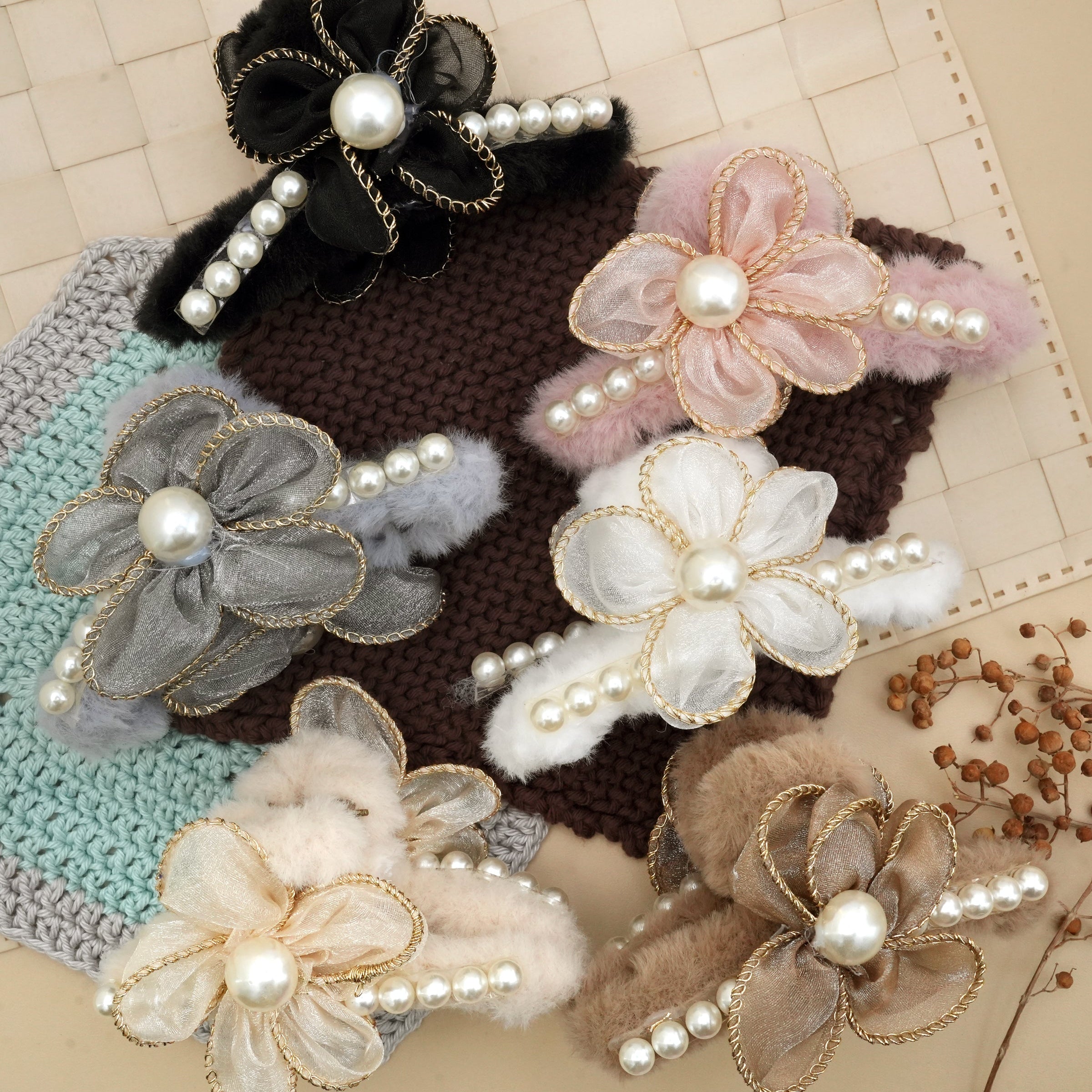 Luxe Pearl & Floral Hair Catchers