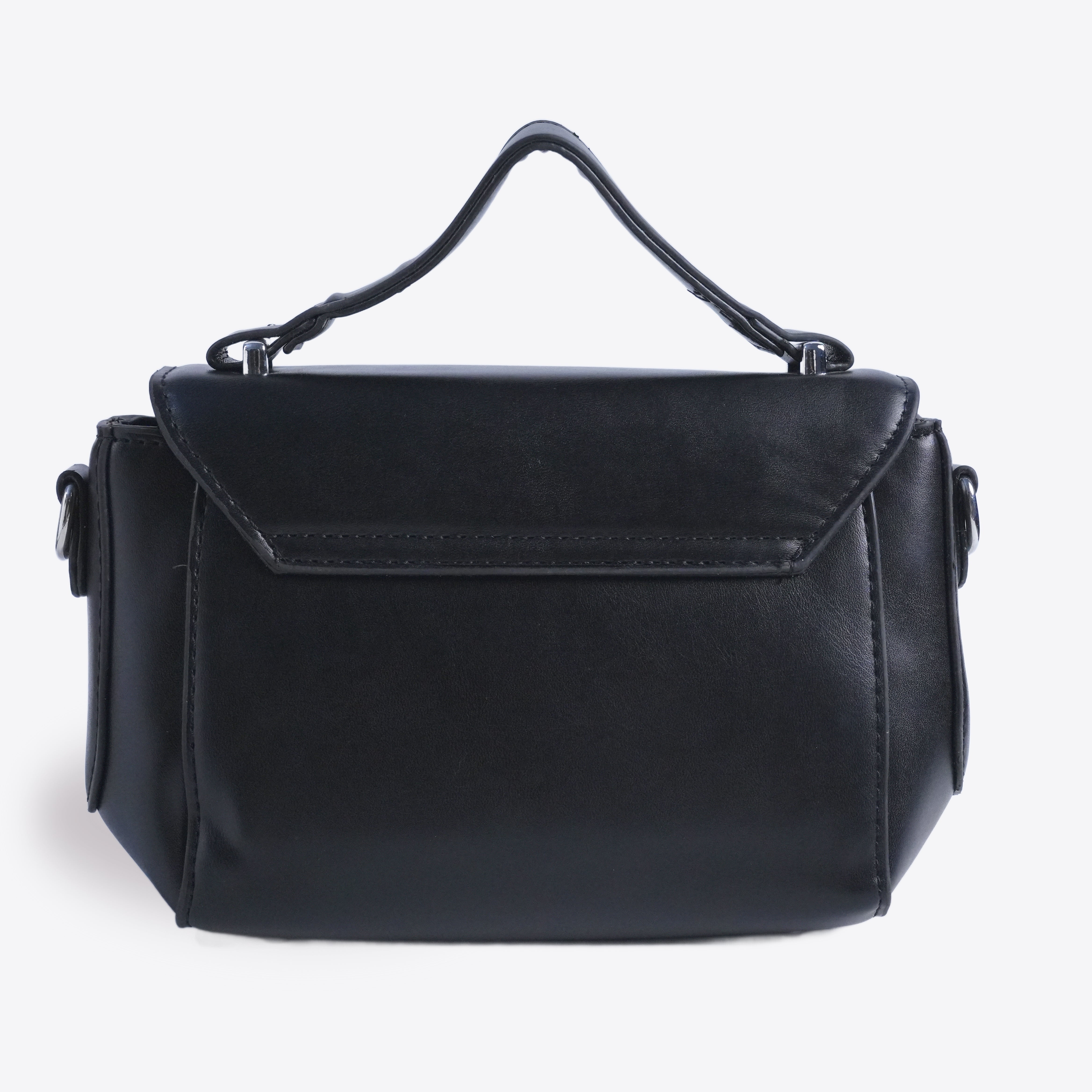 Women Sleek Leather handbag With Twisted Lock