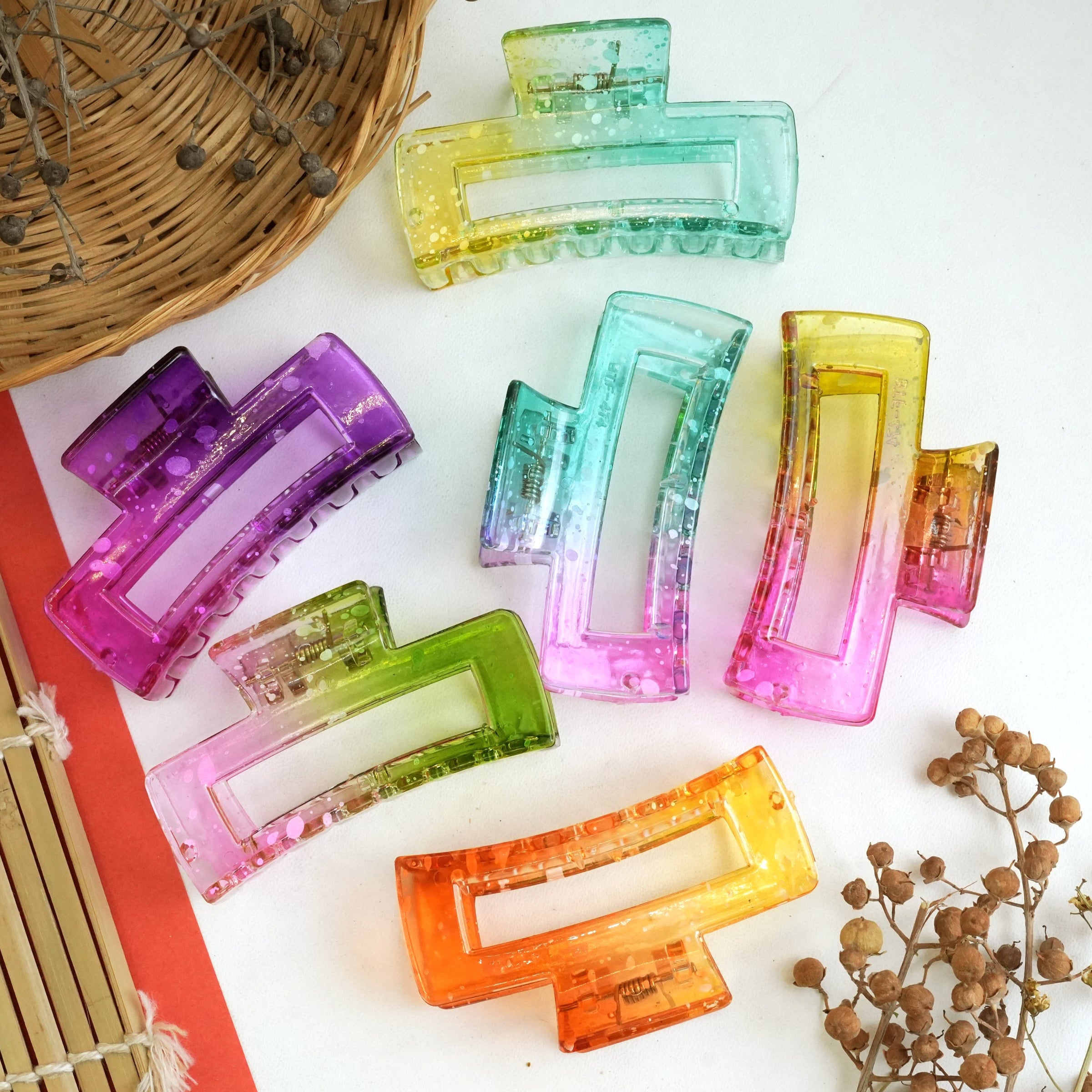 Translucent Rectangular Hair Claw