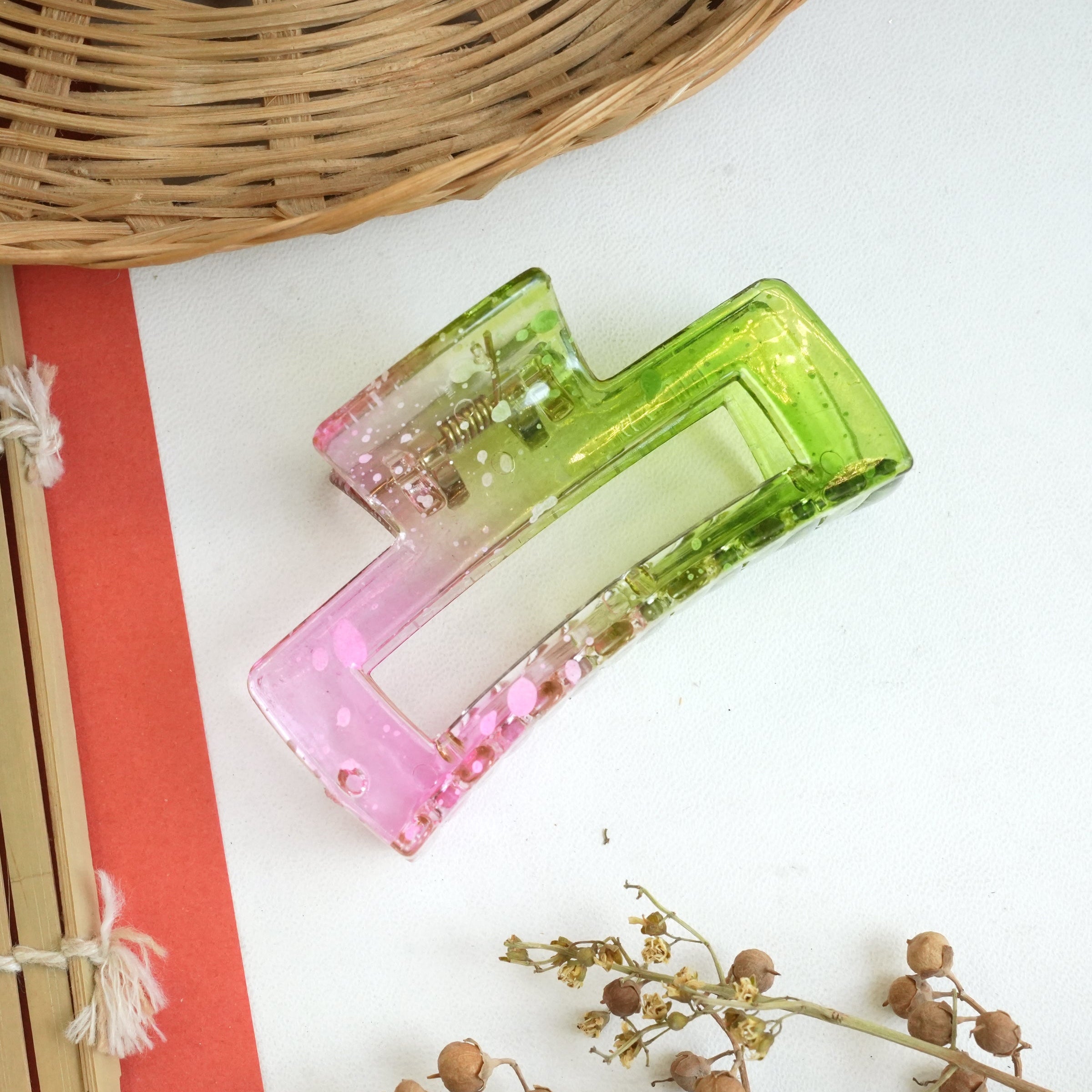 Translucent Rectangular Hair Claw