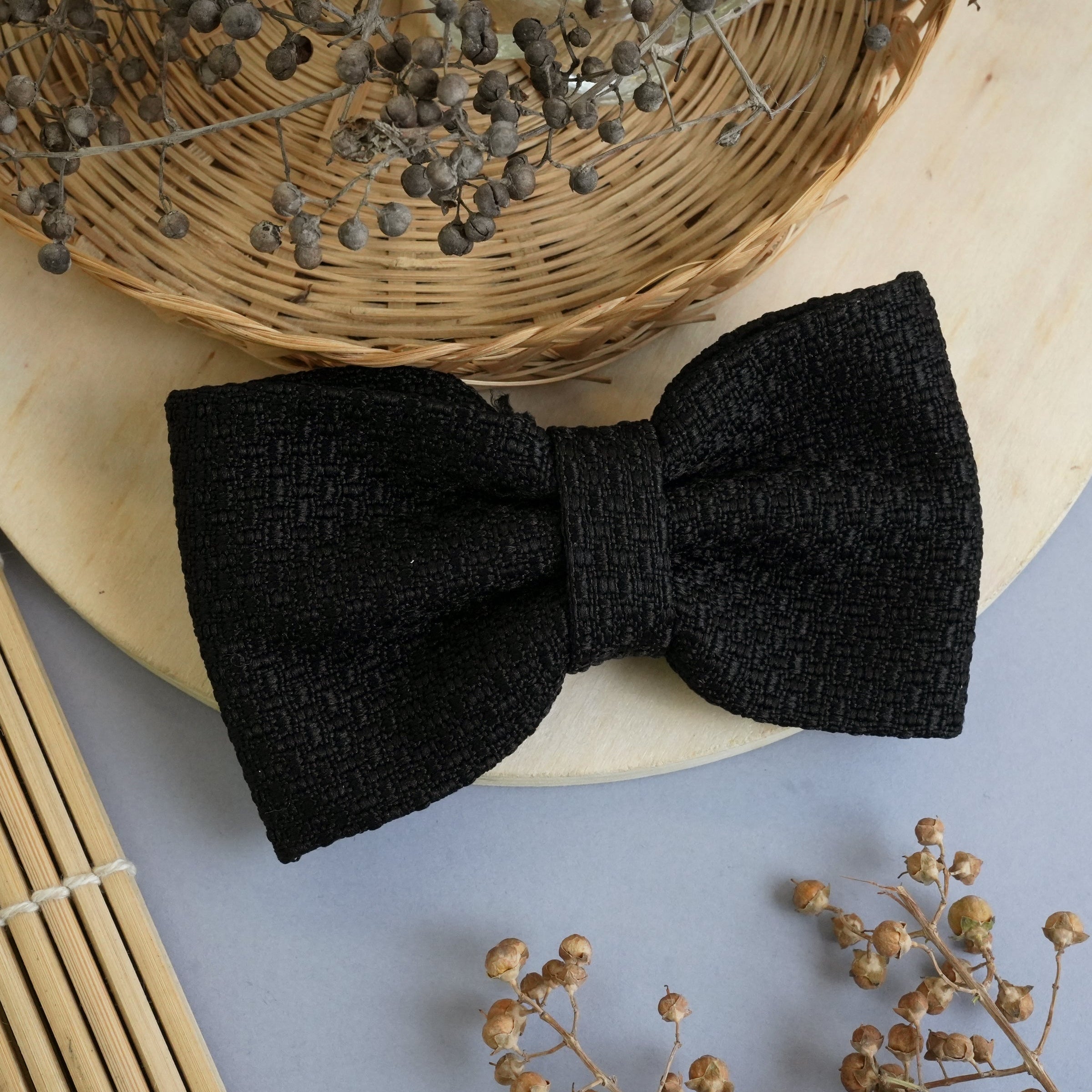 Textured Fabric Bow Hair Clips in Vibrant Colors