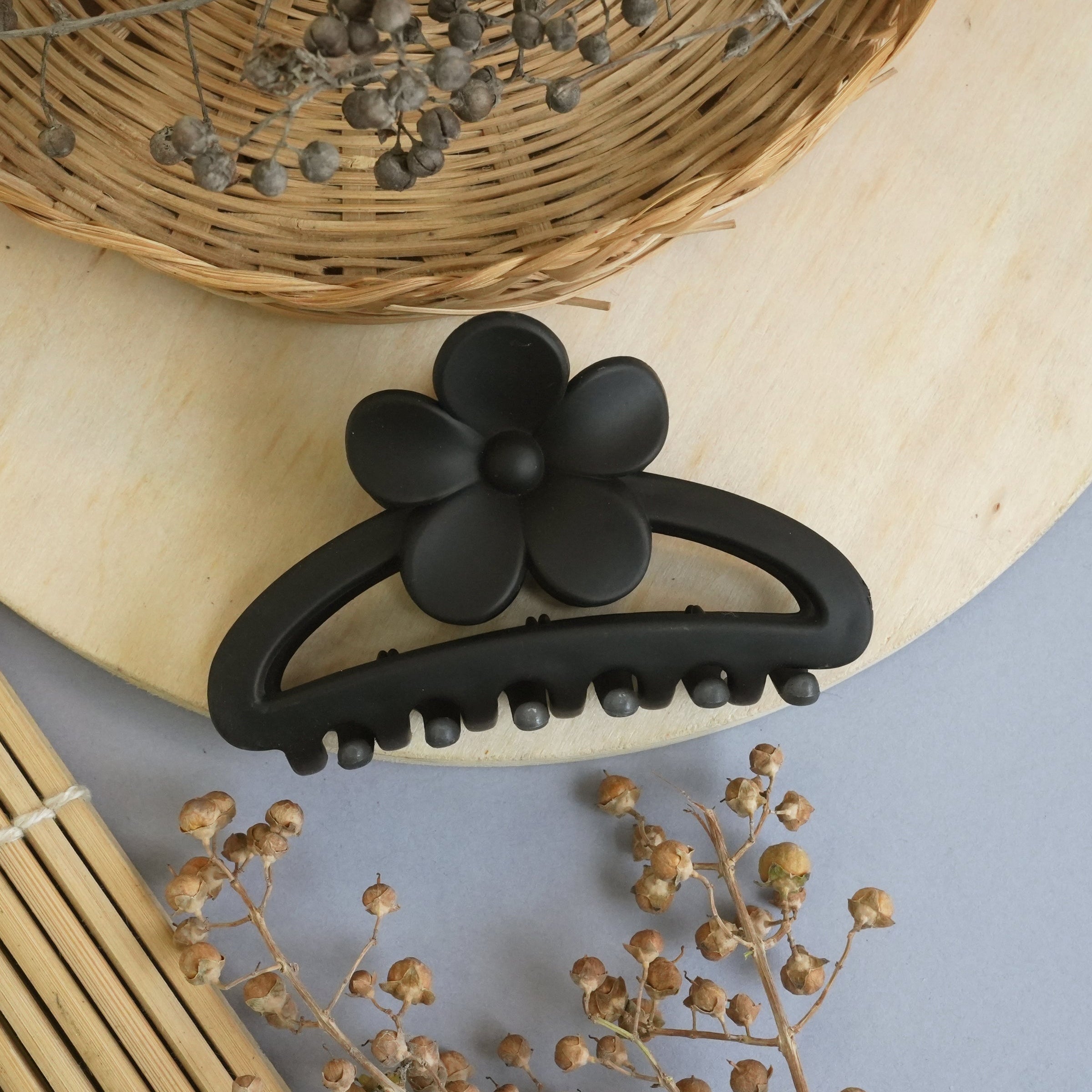 Floral Matte Hair Claw Clips in Pastel Hues
