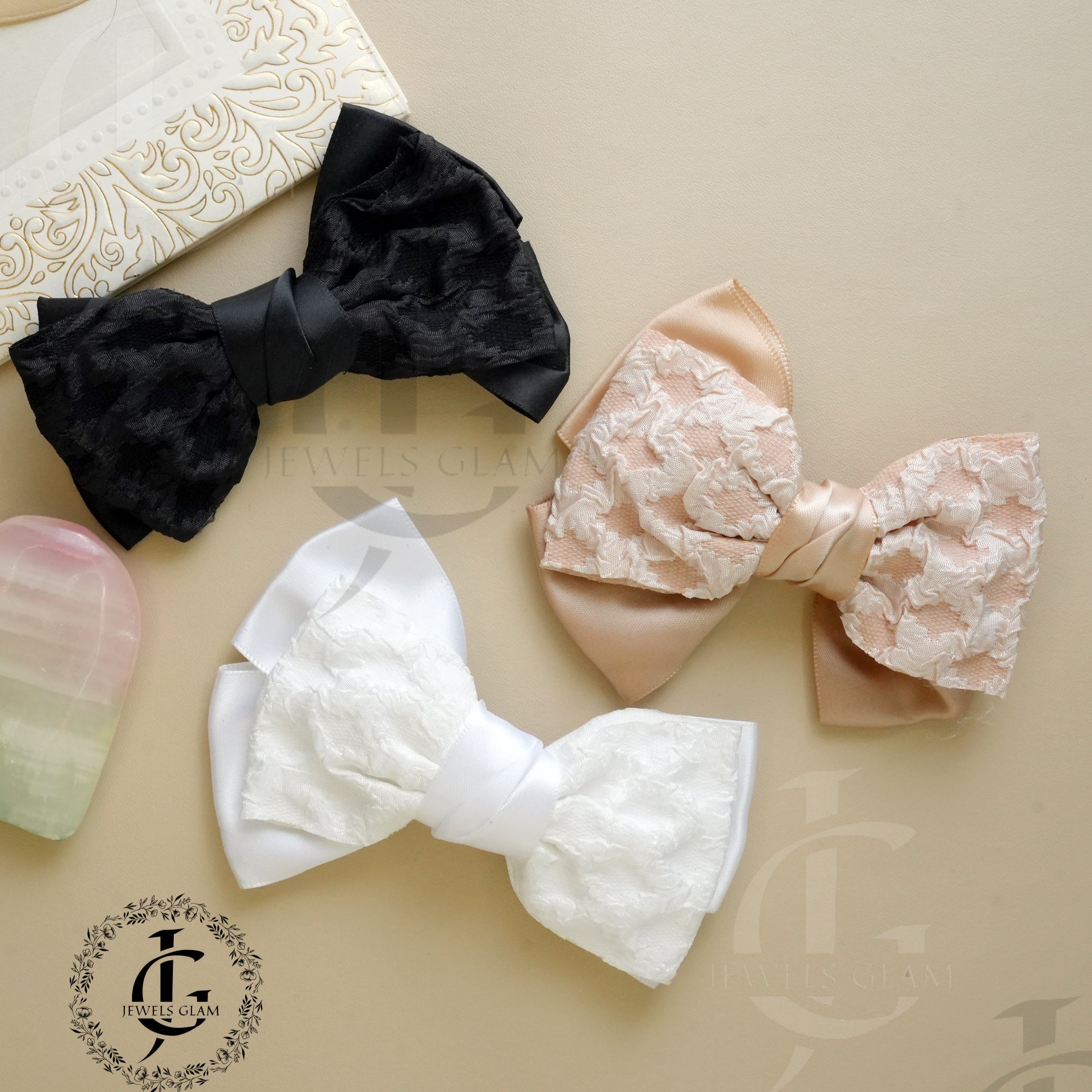 extrude Satin Bow Hair Pins