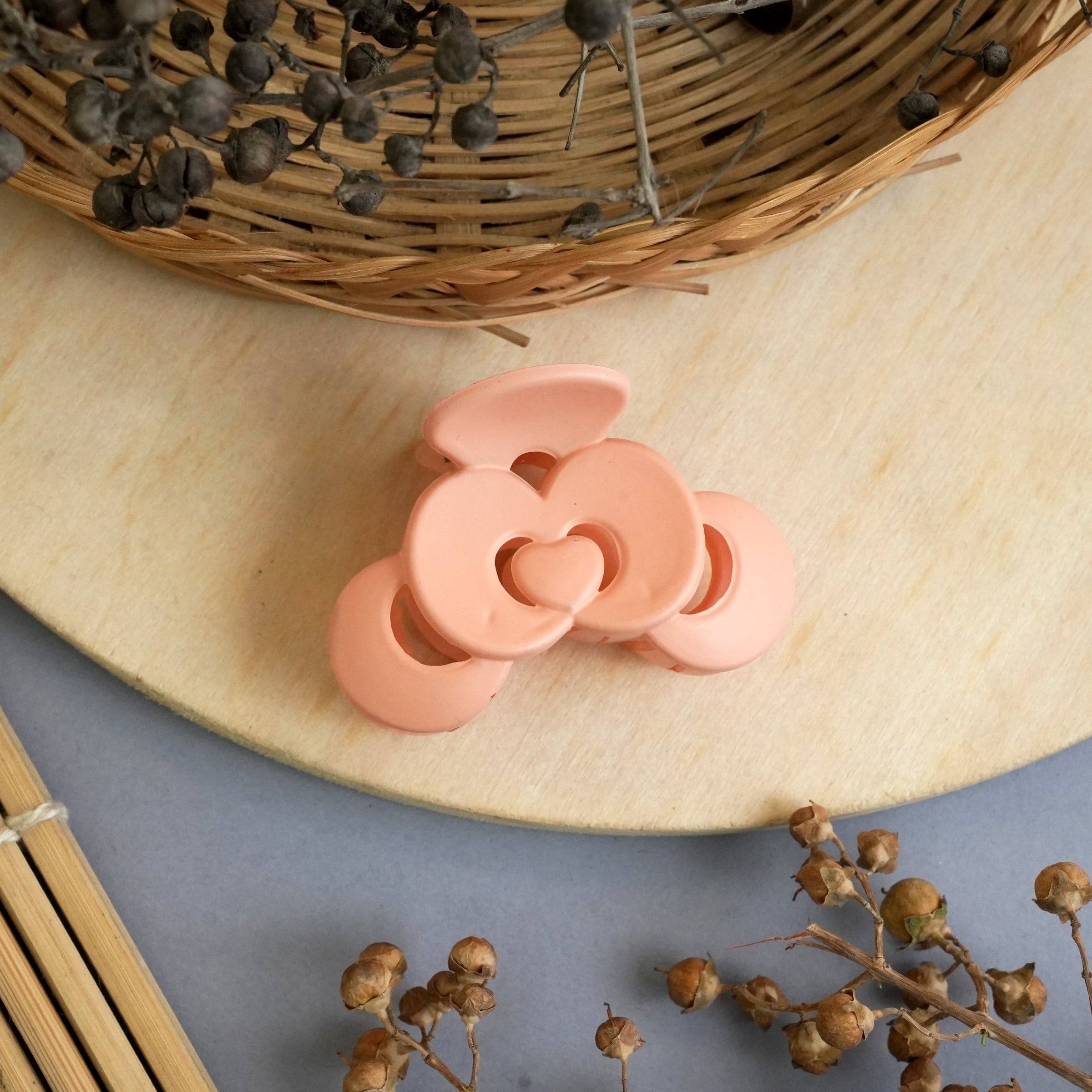Triple Ring Matte Hair Claw Clips in Pastel Shades