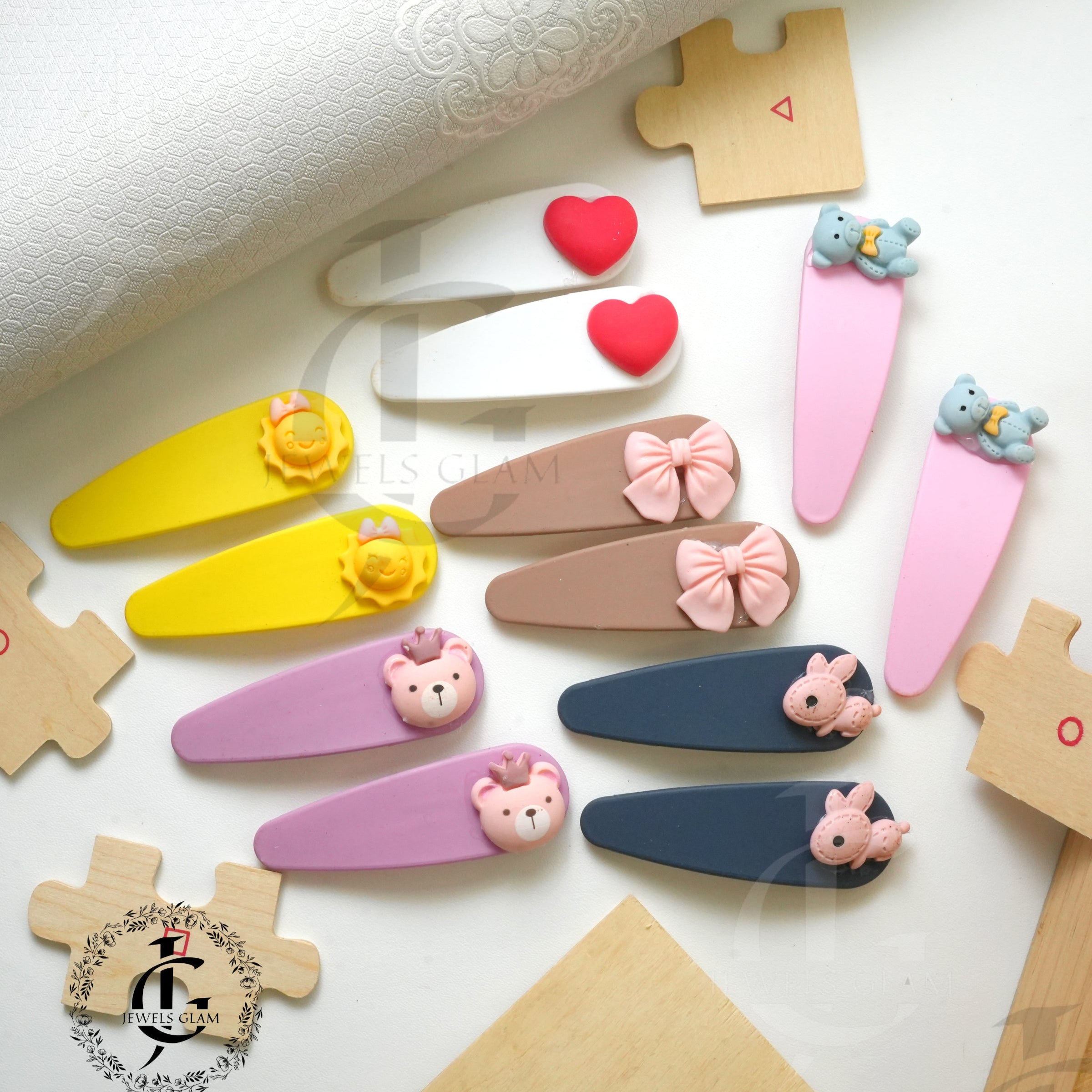 Adorable Character Hair Snap Pins (Pair)