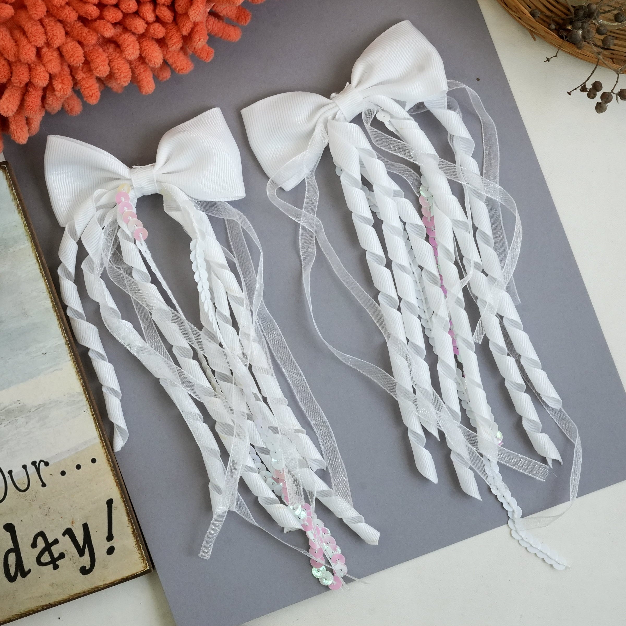 Ribbon Cascade Hair Clips – Playful Streamer Collection"