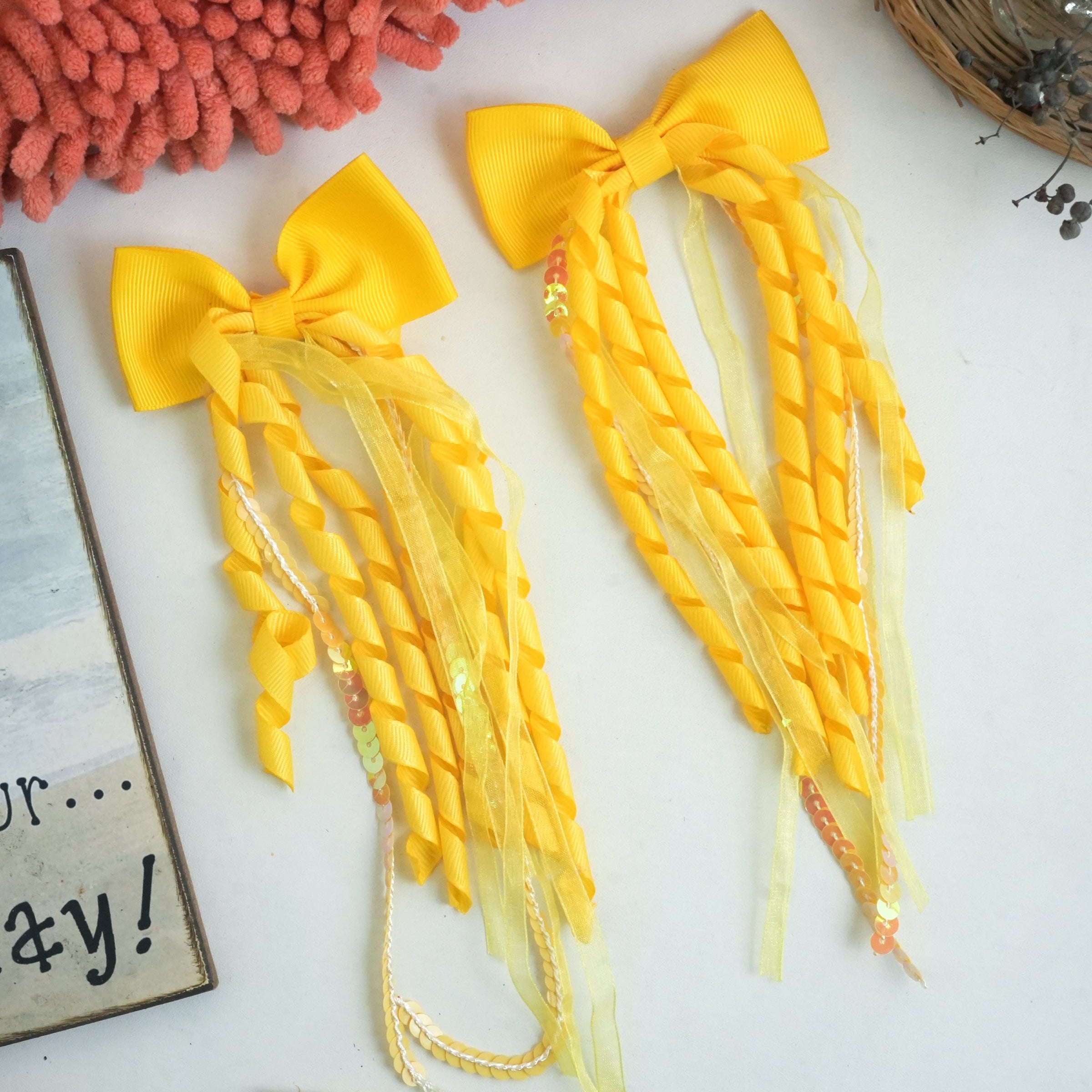 Ribbon Cascade Hair Clips – Playful Streamer Collection"