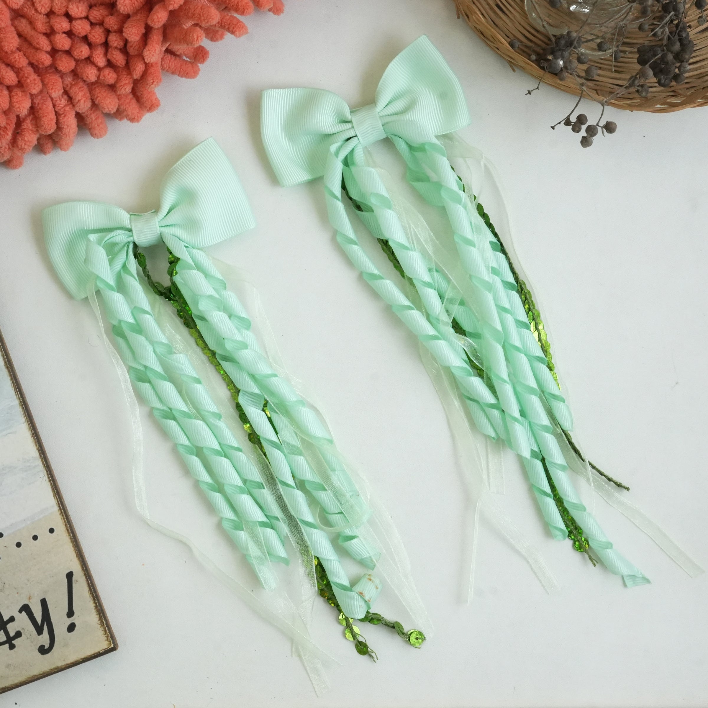 Ribbon Cascade Hair Clips – Playful Streamer Collection"