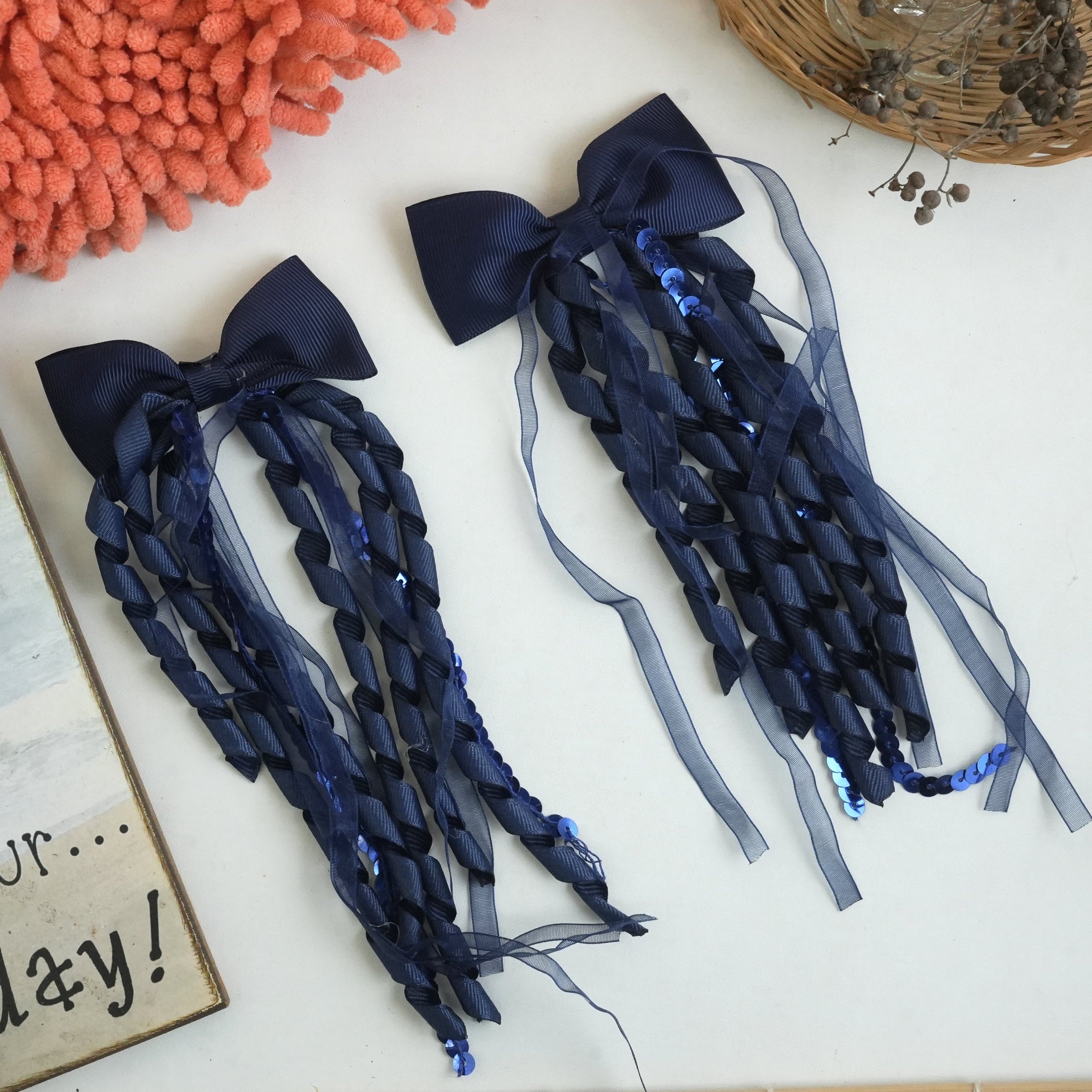 Ribbon Cascade Hair Clips – Playful Streamer Collection"