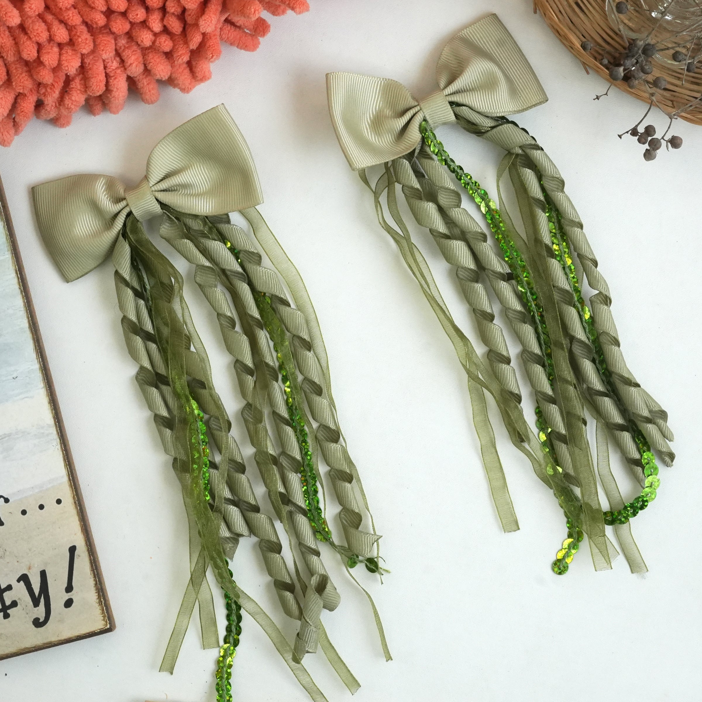 Ribbon Cascade Hair Clips – Playful Streamer Collection"