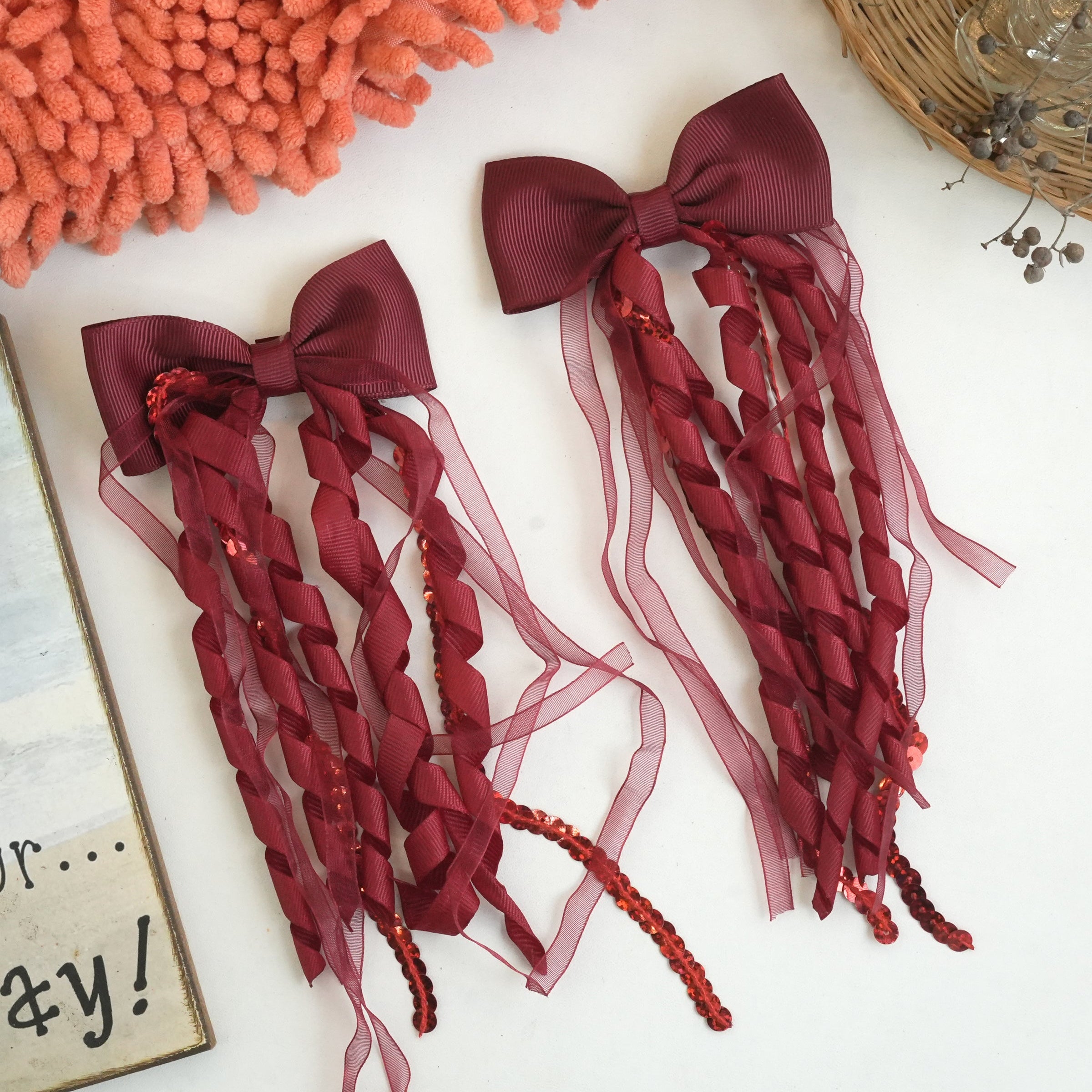 Ribbon Cascade Hair Clips – Playful Streamer Collection"