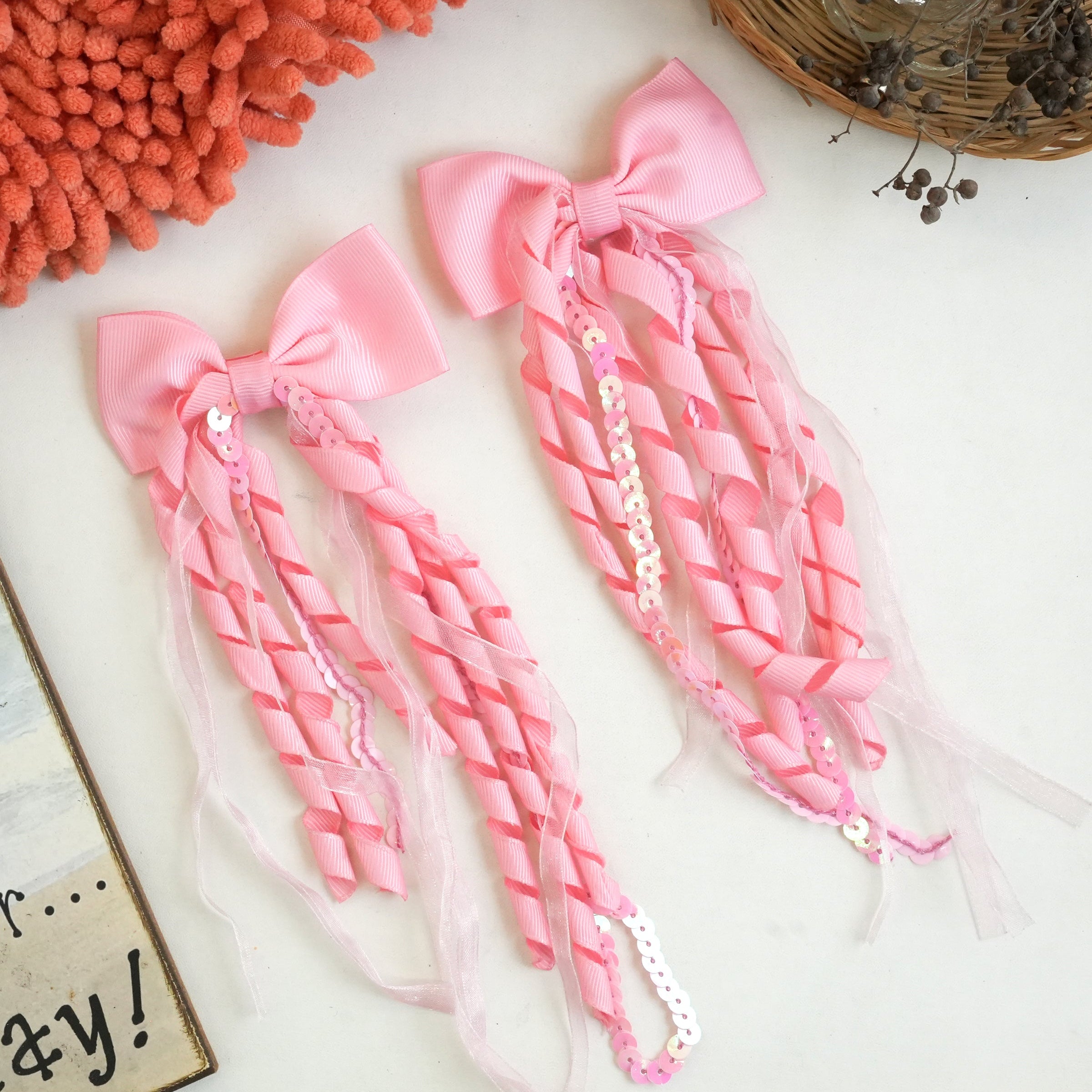 Ribbon Cascade Hair Clips – Playful Streamer Collection"