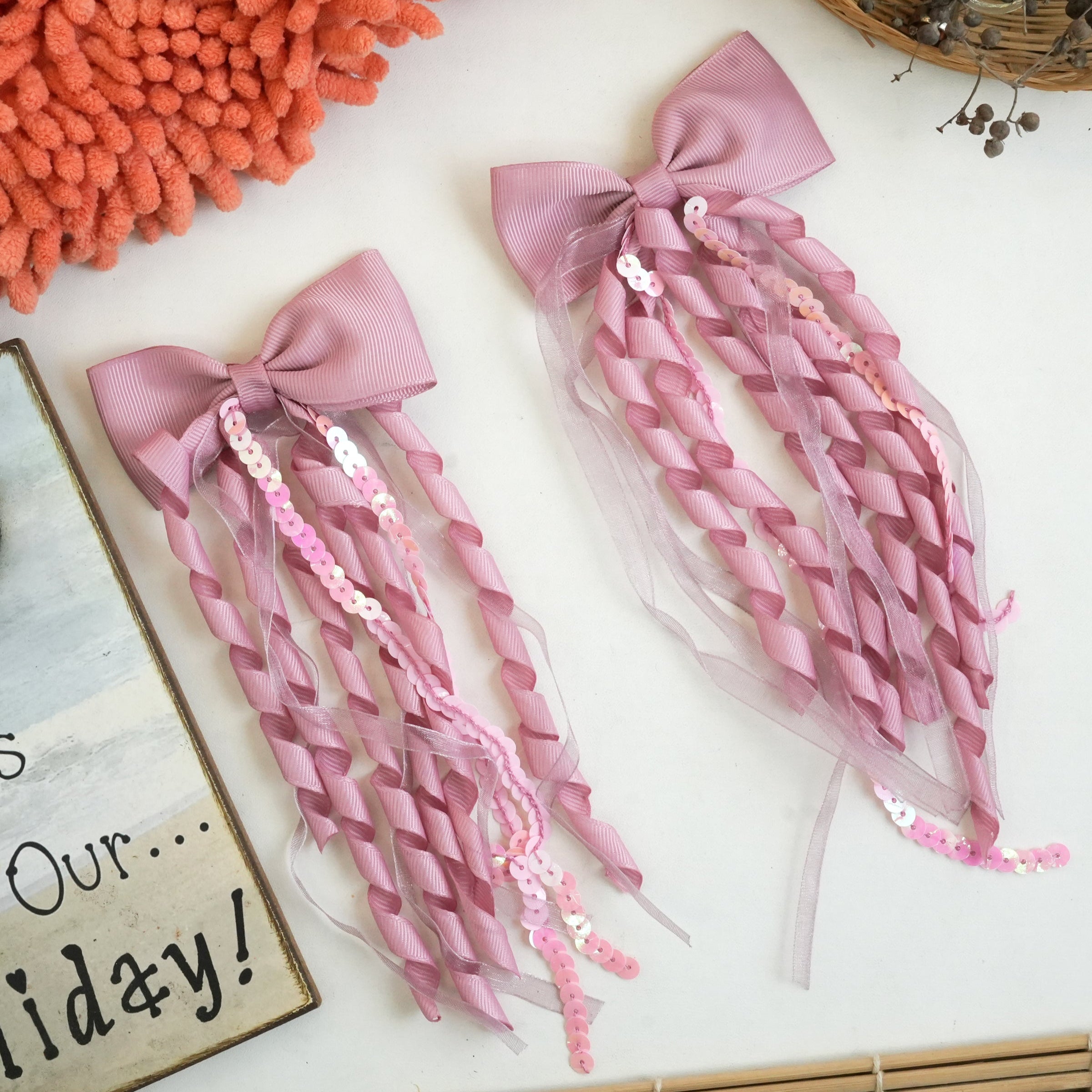 Ribbon Cascade Hair Clips – Playful Streamer Collection"