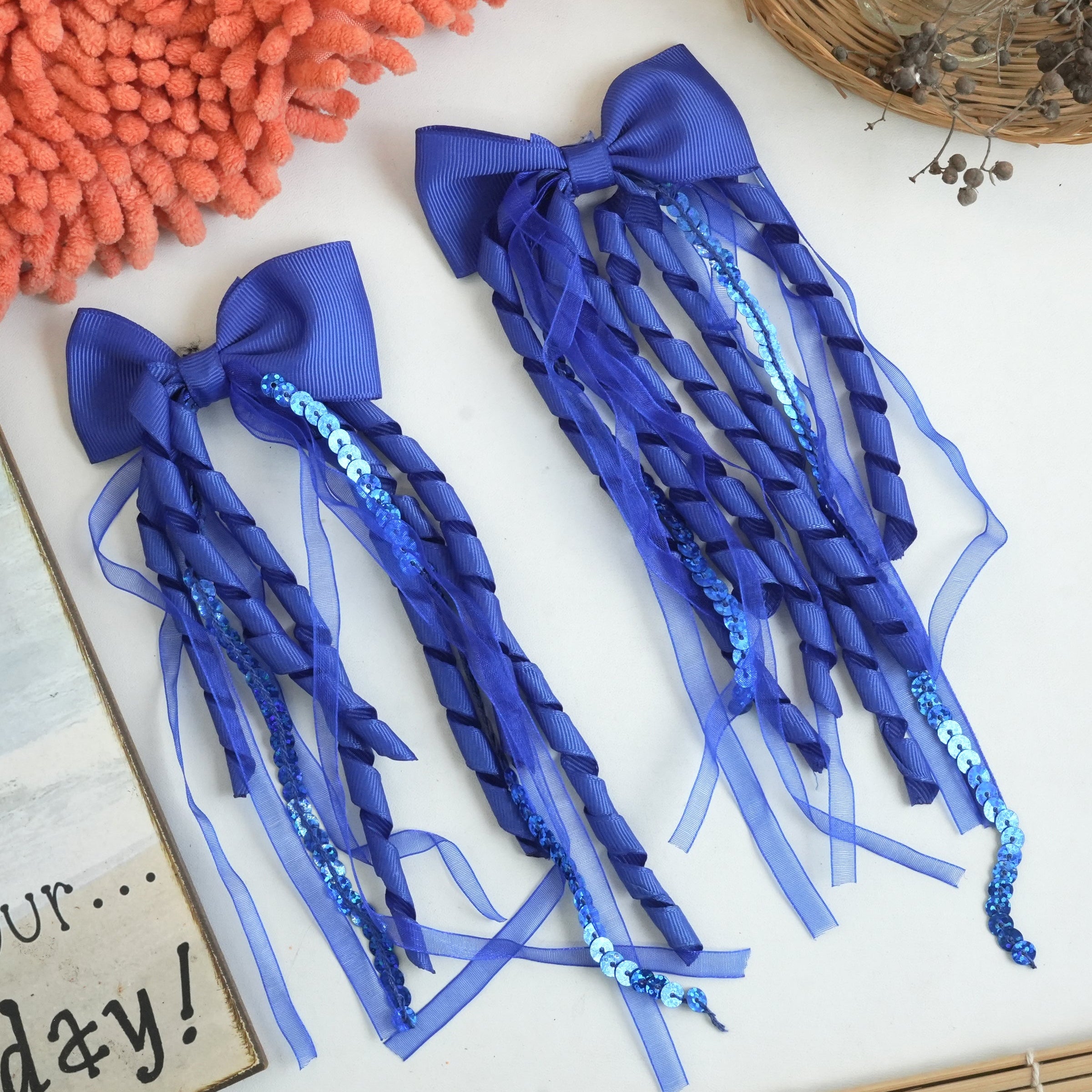 Ribbon Cascade Hair Clips – Playful Streamer Collection"