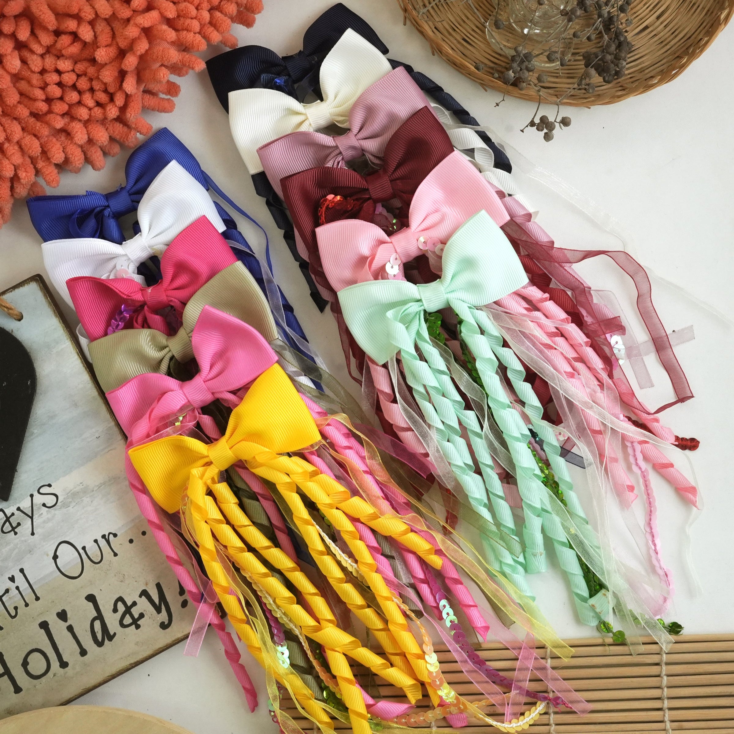 Ribbon Cascade Hair Clips – Playful Streamer Collection"