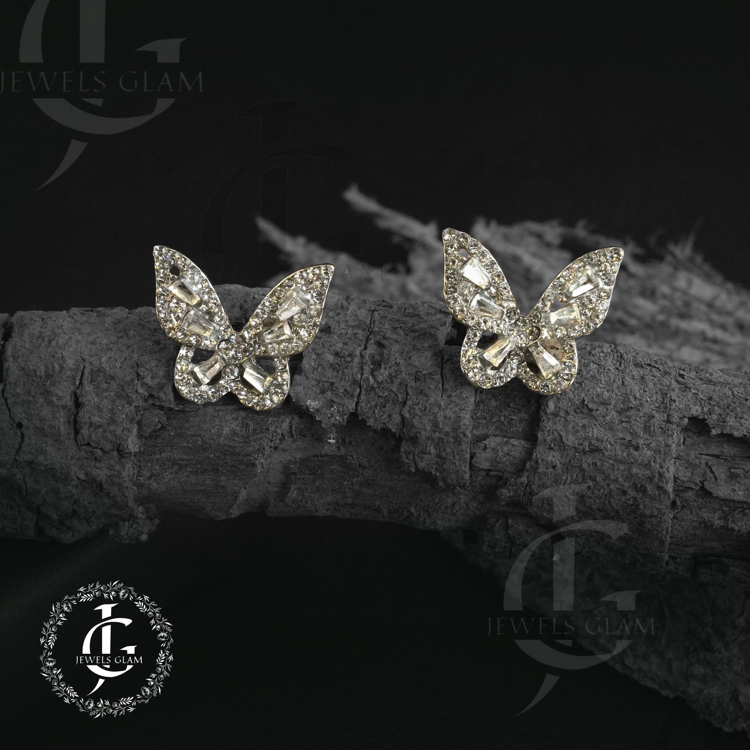 Silver Butterfly Stud Earrings