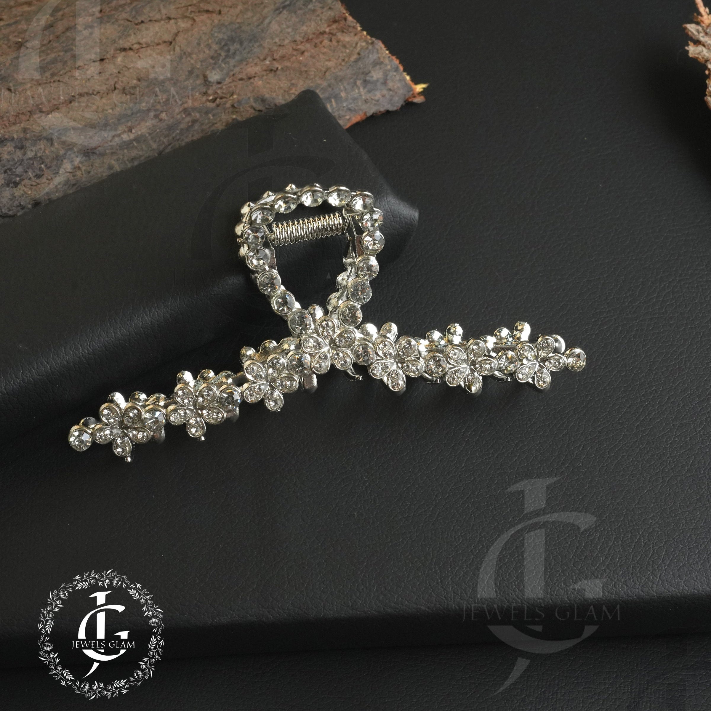 Elegant Crystal Floral Hair Claw