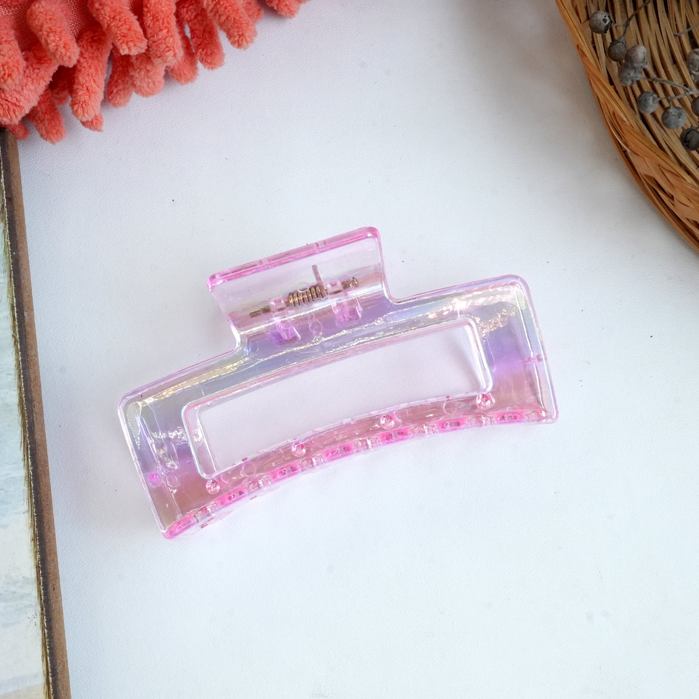 Translucent Rectangular Hair Claw