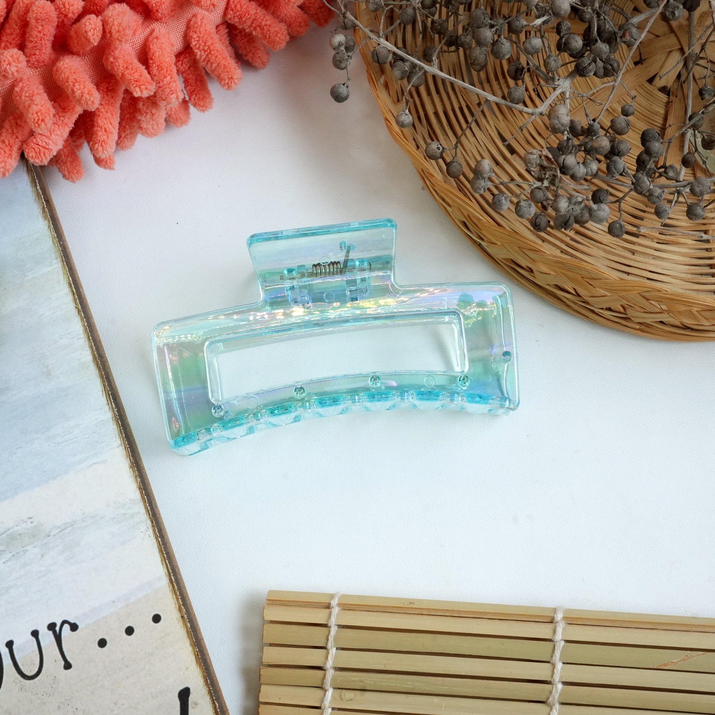 Translucent Rectangular Hair Claw