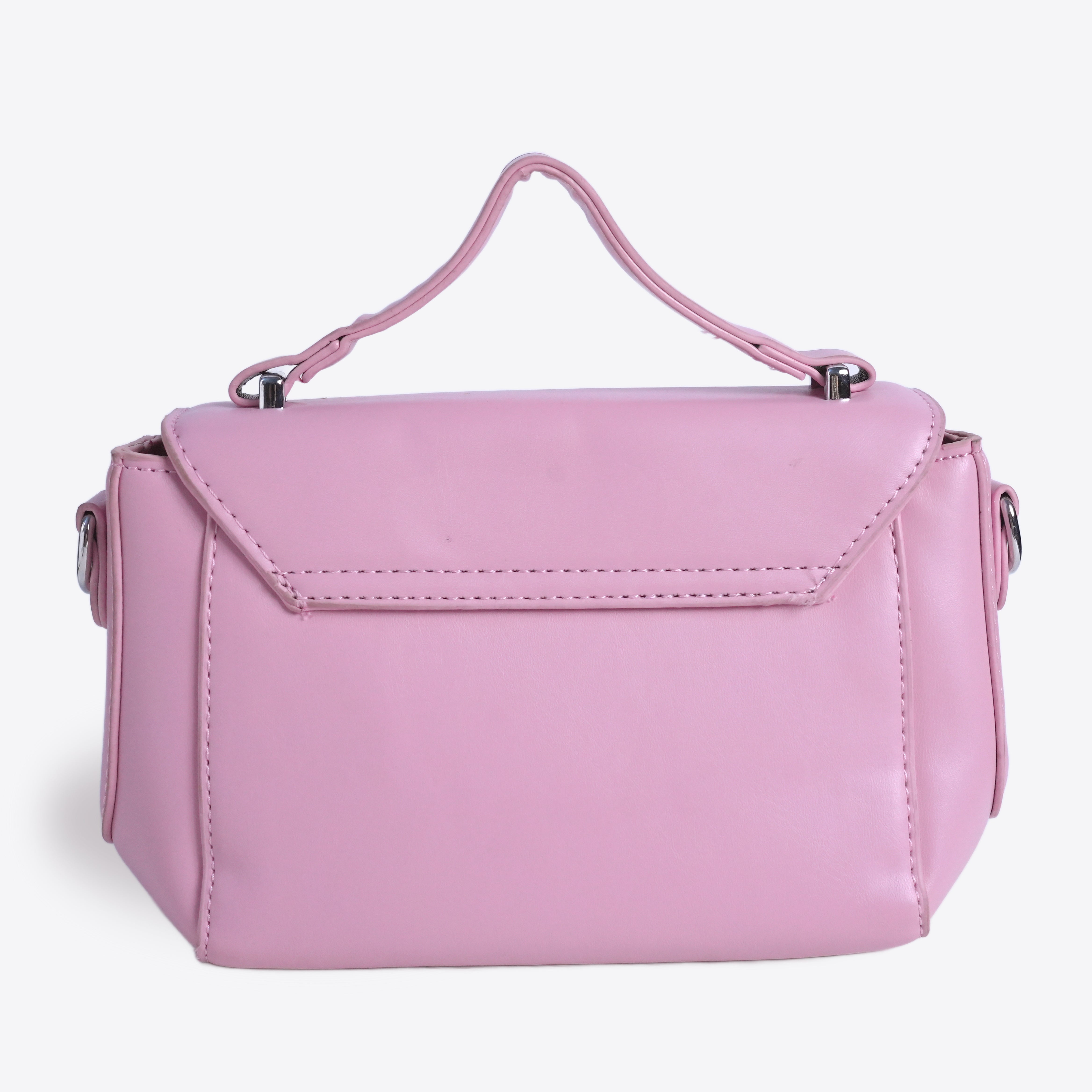 Women Sleek Leather Bag With Twisted Lock