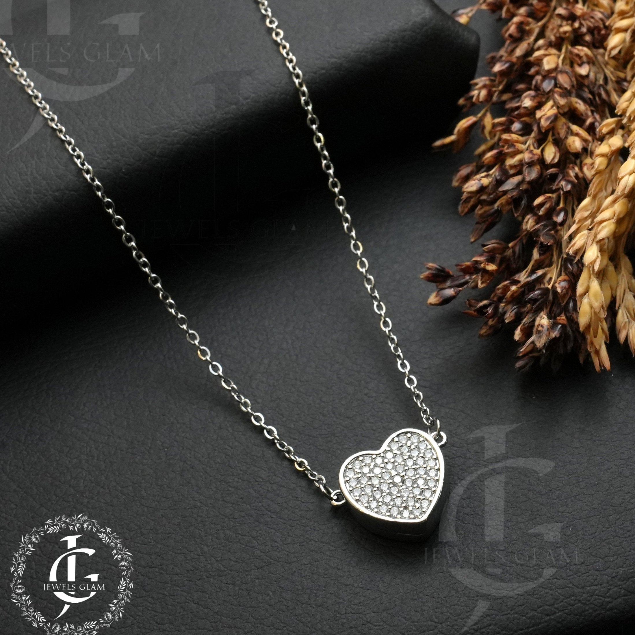 Magnetic Openable Heart Zircon Necklace